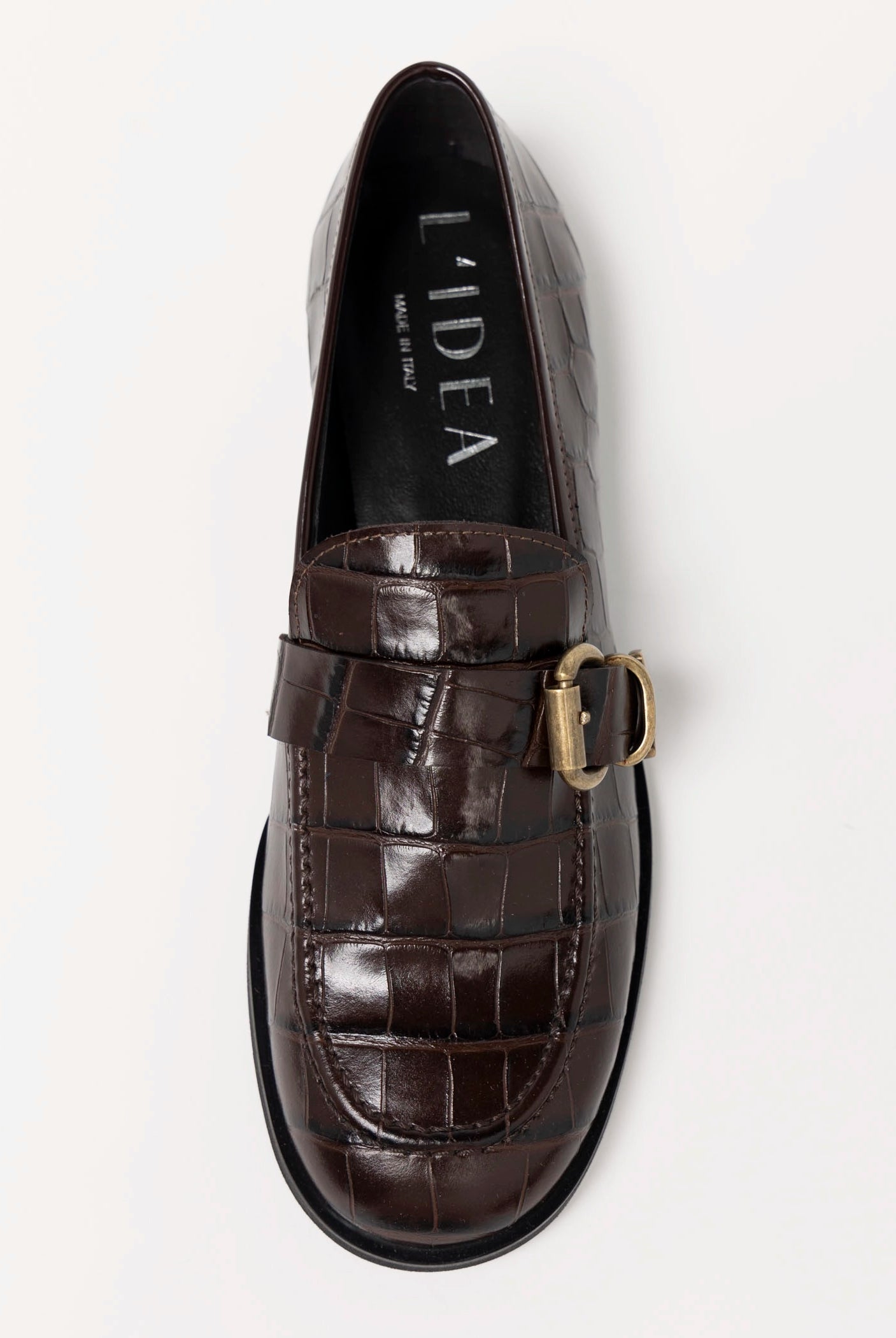 swatch_Brown Croco l'idea croc embossed loafer