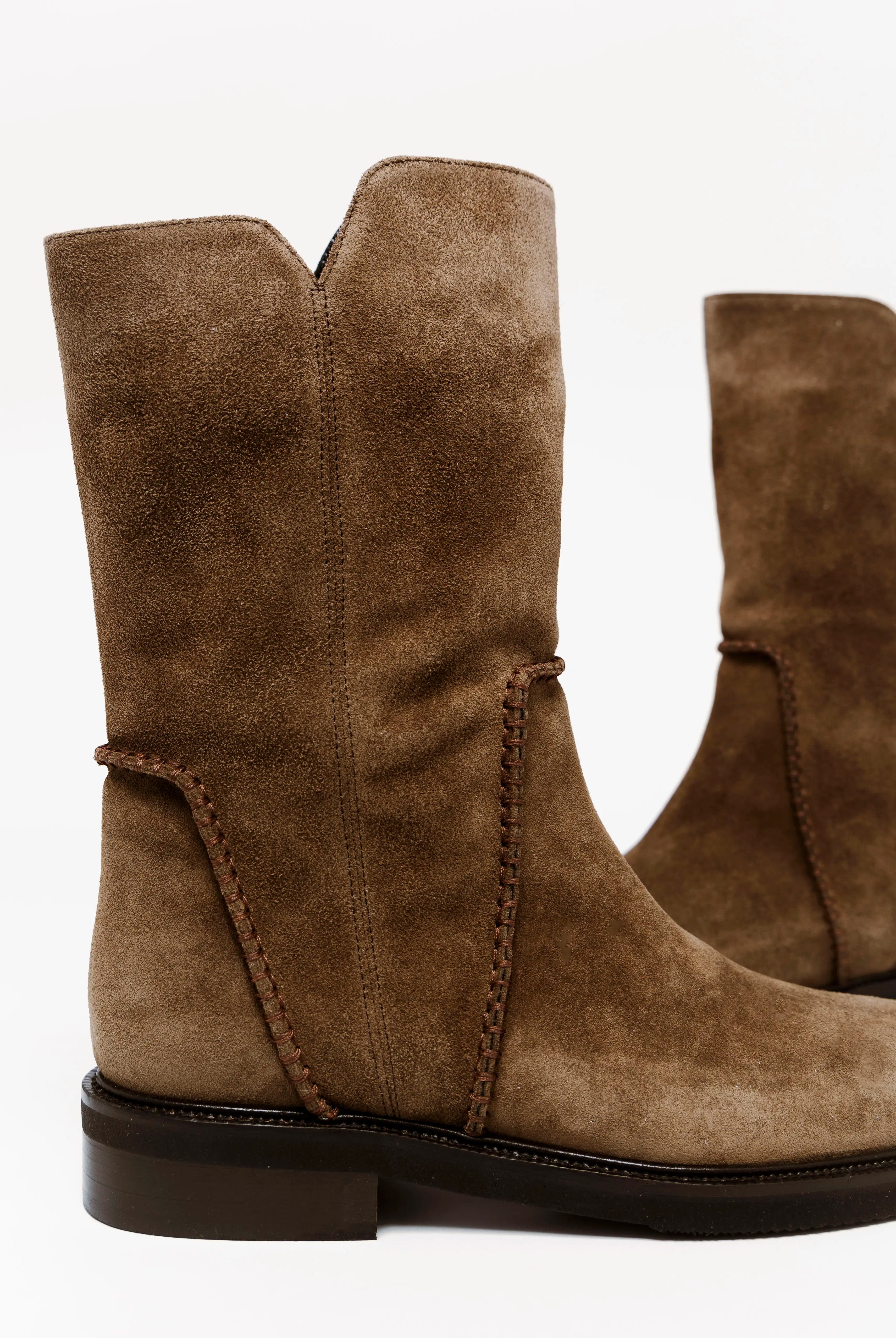 swatch_Taupe Suede l'idea mid calf boot