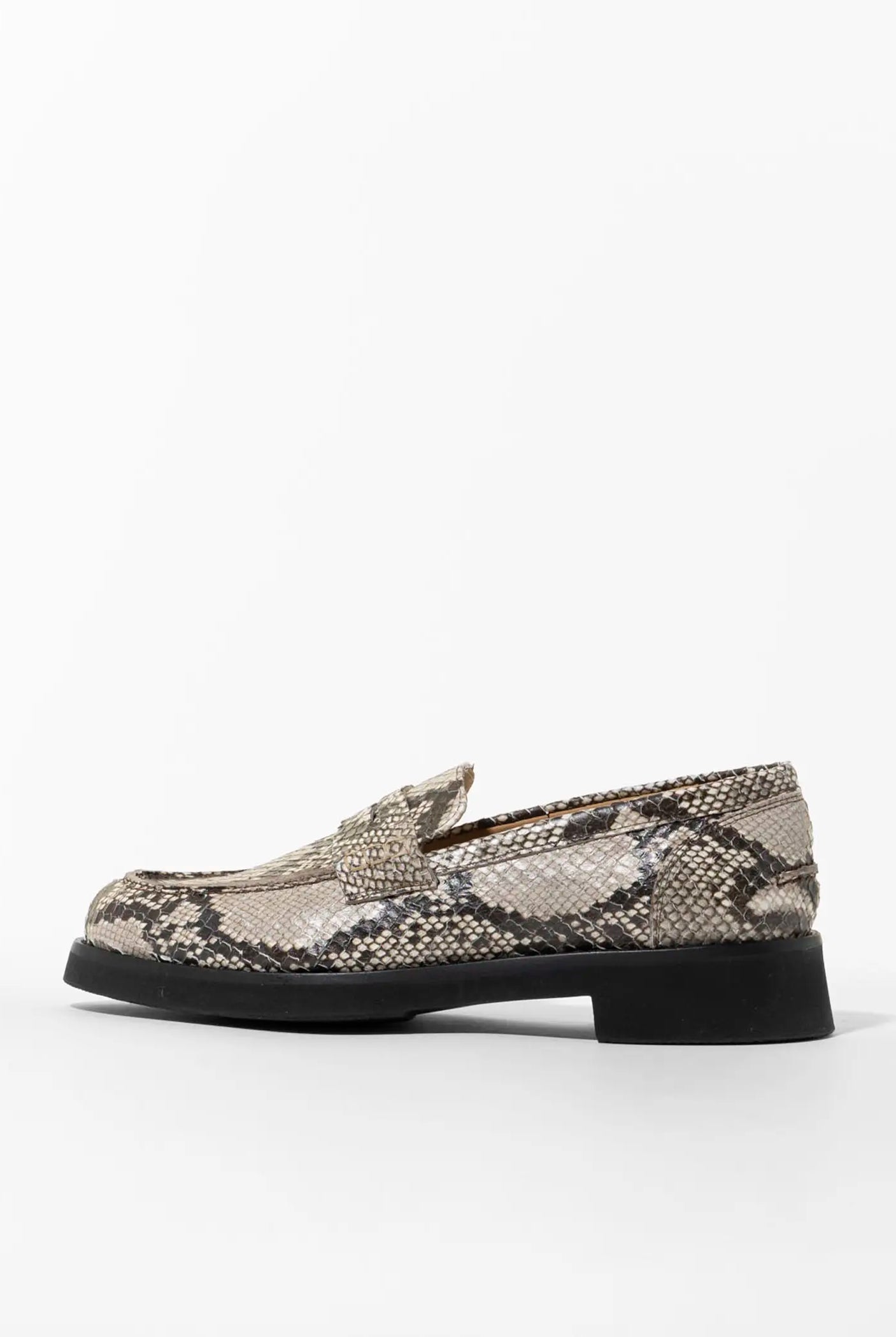 swatch_beige python python penny loafer flat shoes