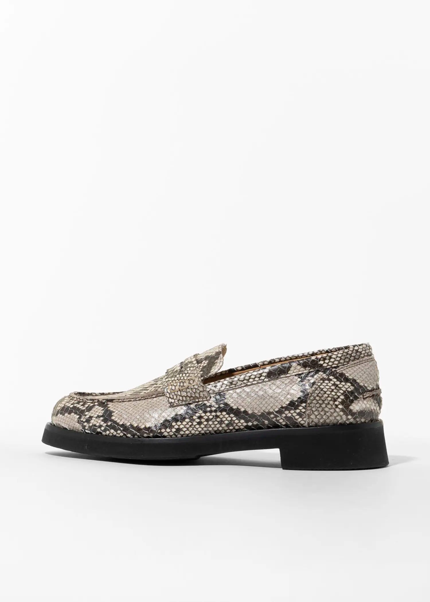 swatch_beige python python penny loafer flat shoes