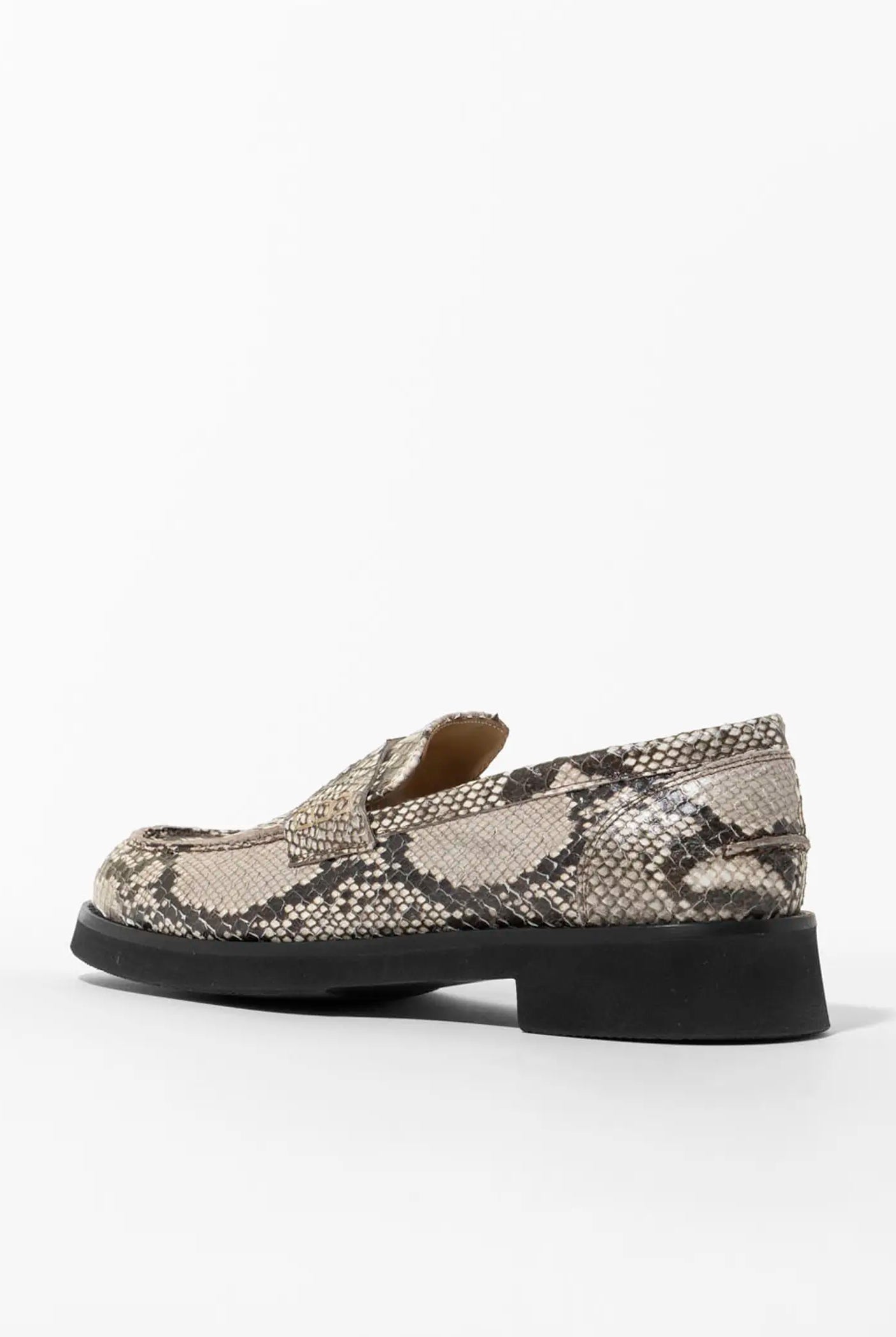 swatch_beige python python penny loafer flat shoes