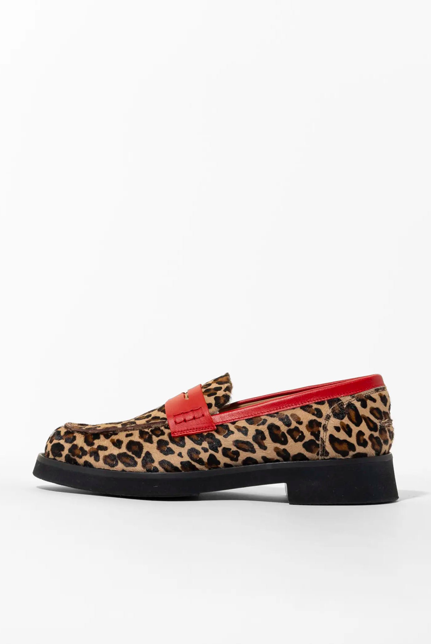 swatch_leopard/red leopard penny loafer flat shoes