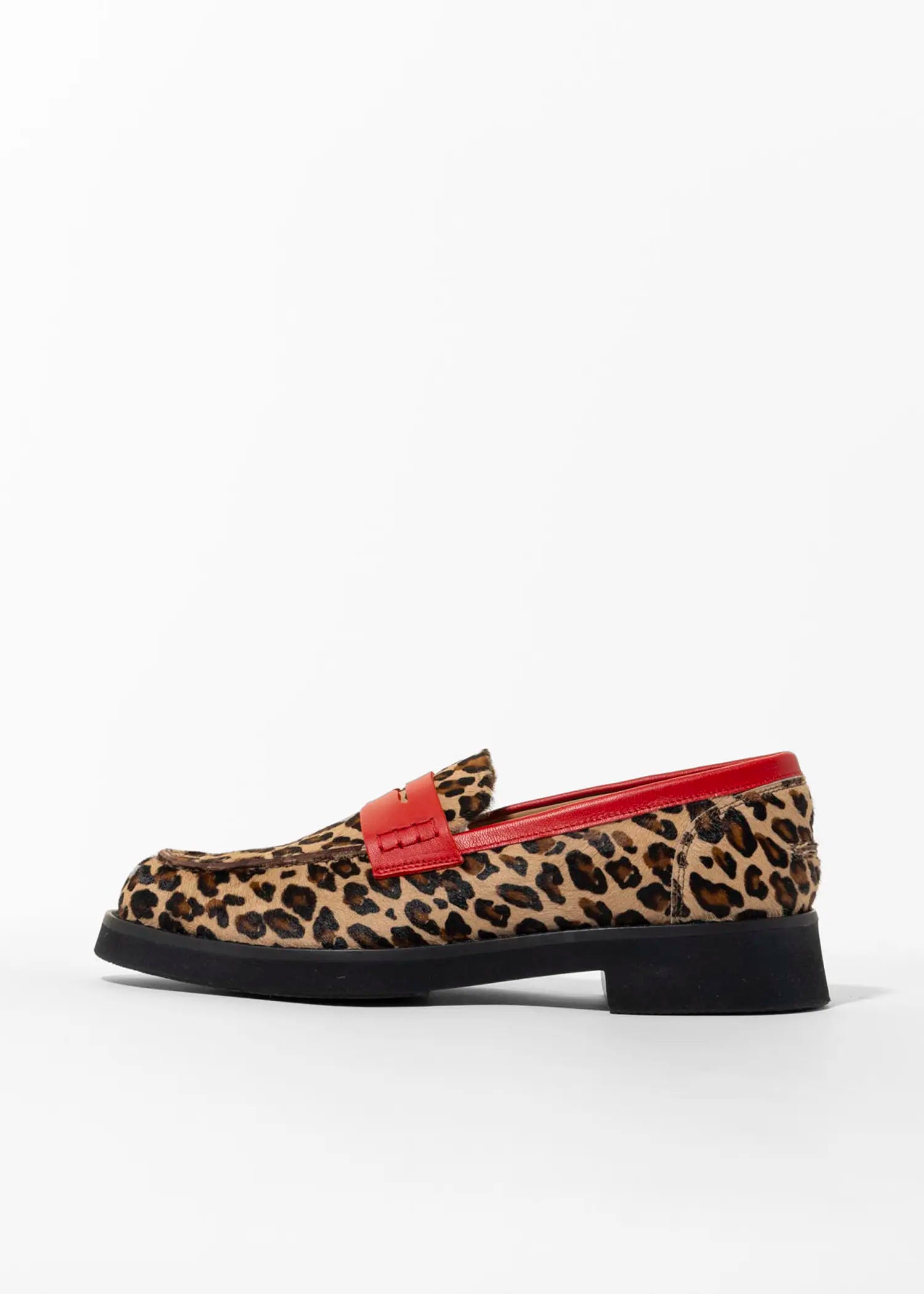 swatch_leopard/red leopard penny loafer flat shoes