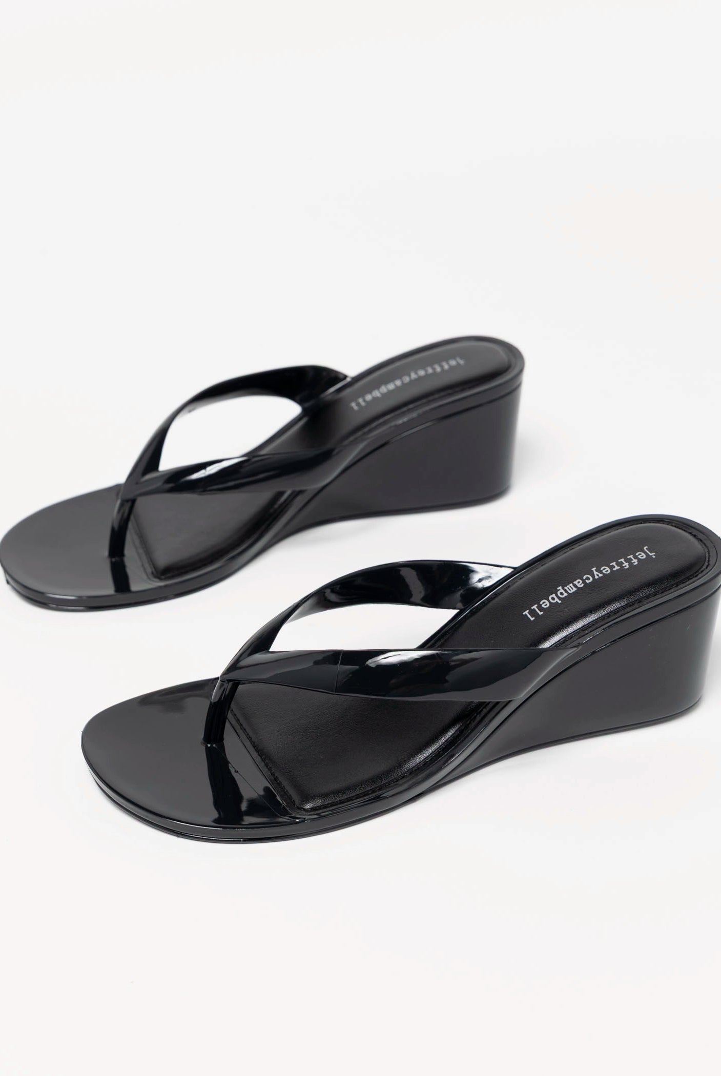 swatch_Black jeffrey campbell gigabyte jelly thong wedge sandal