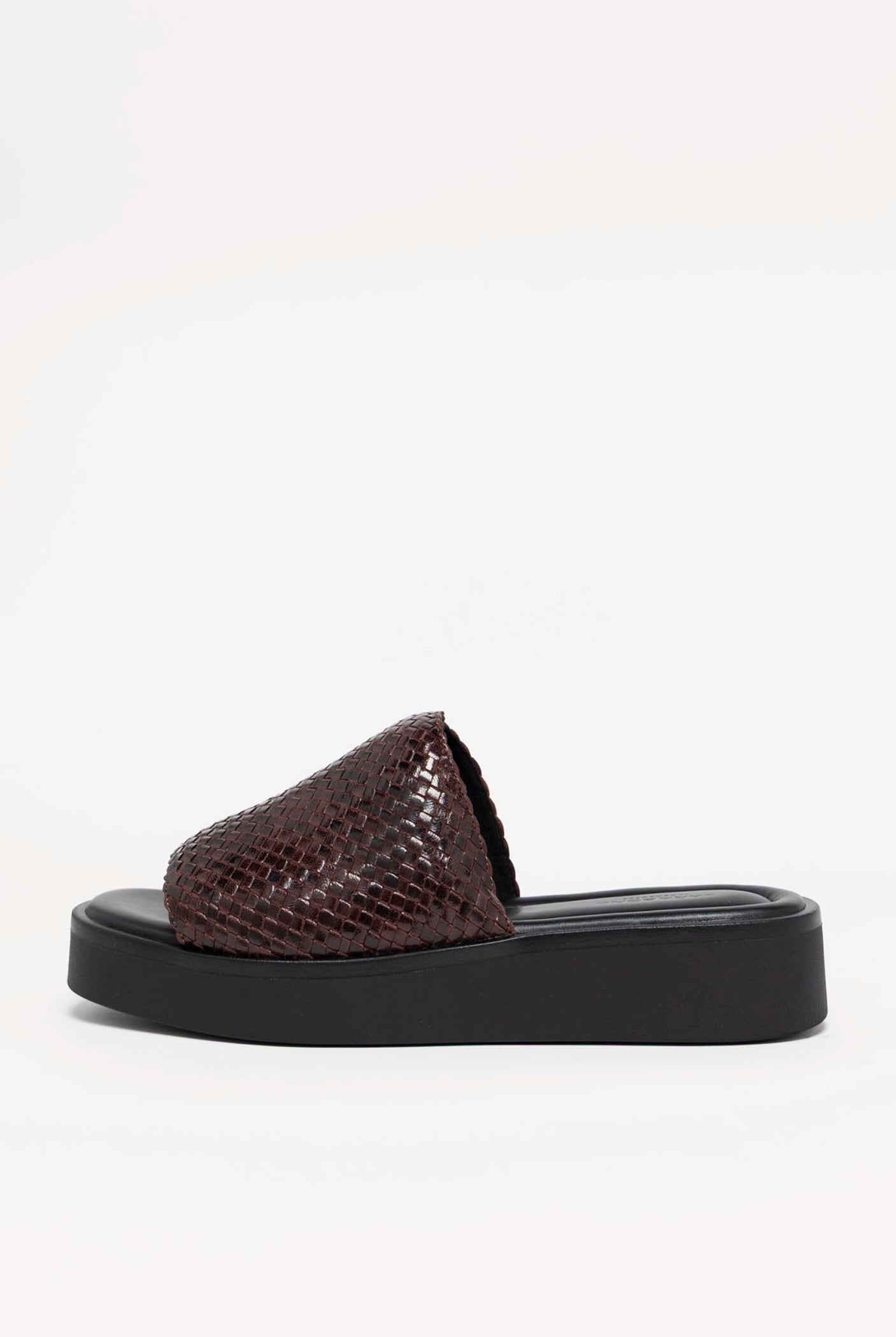 swatch_Chocolate Leather vagabond danya woven slide sandal