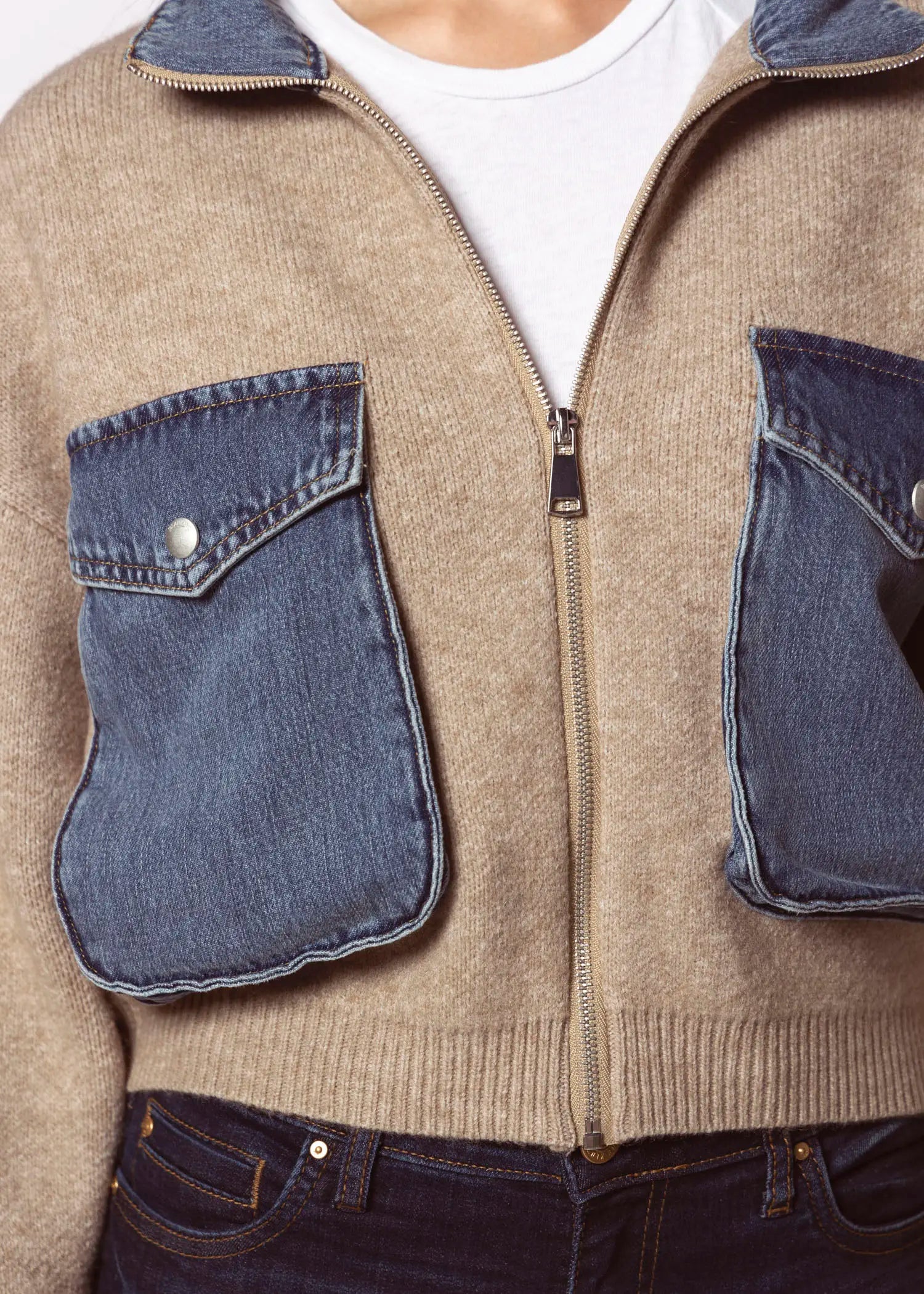 swatch_Dark Sand glow up sweater jacket apparel