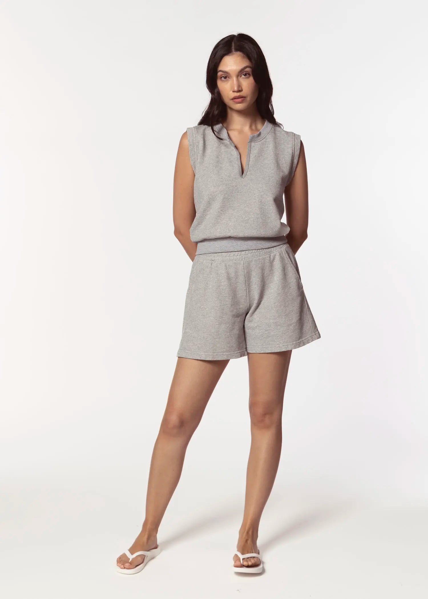 swatch_heather grey bari sweatshort apparel