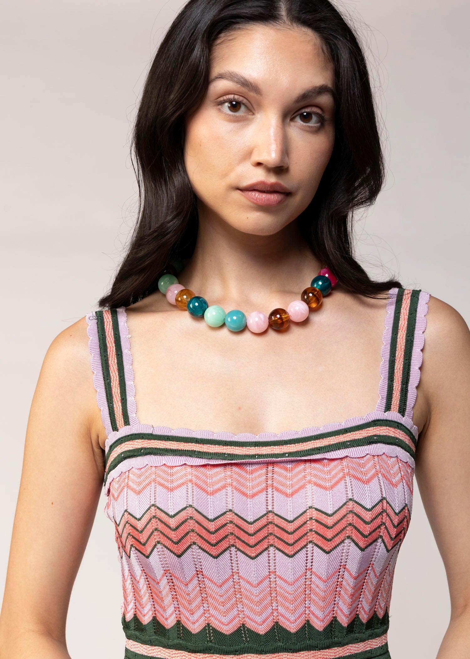 swatch_Pink Mix dora chunky beaded necklace