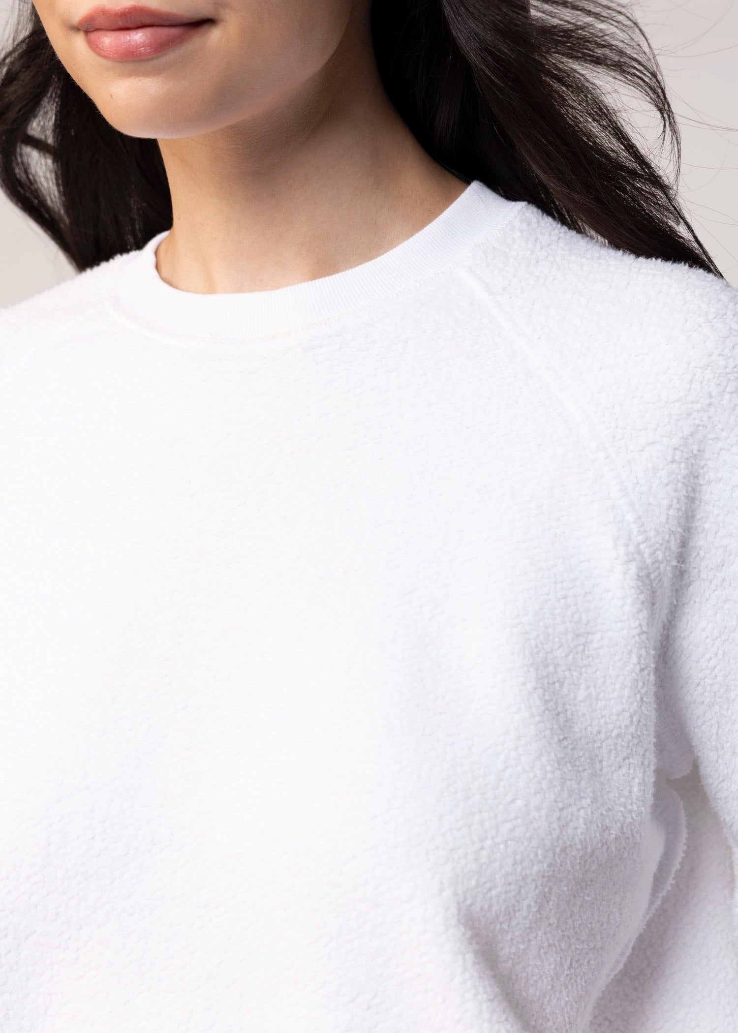 swatch_White perfect white tee ziggy reverse fleece sweatshirt