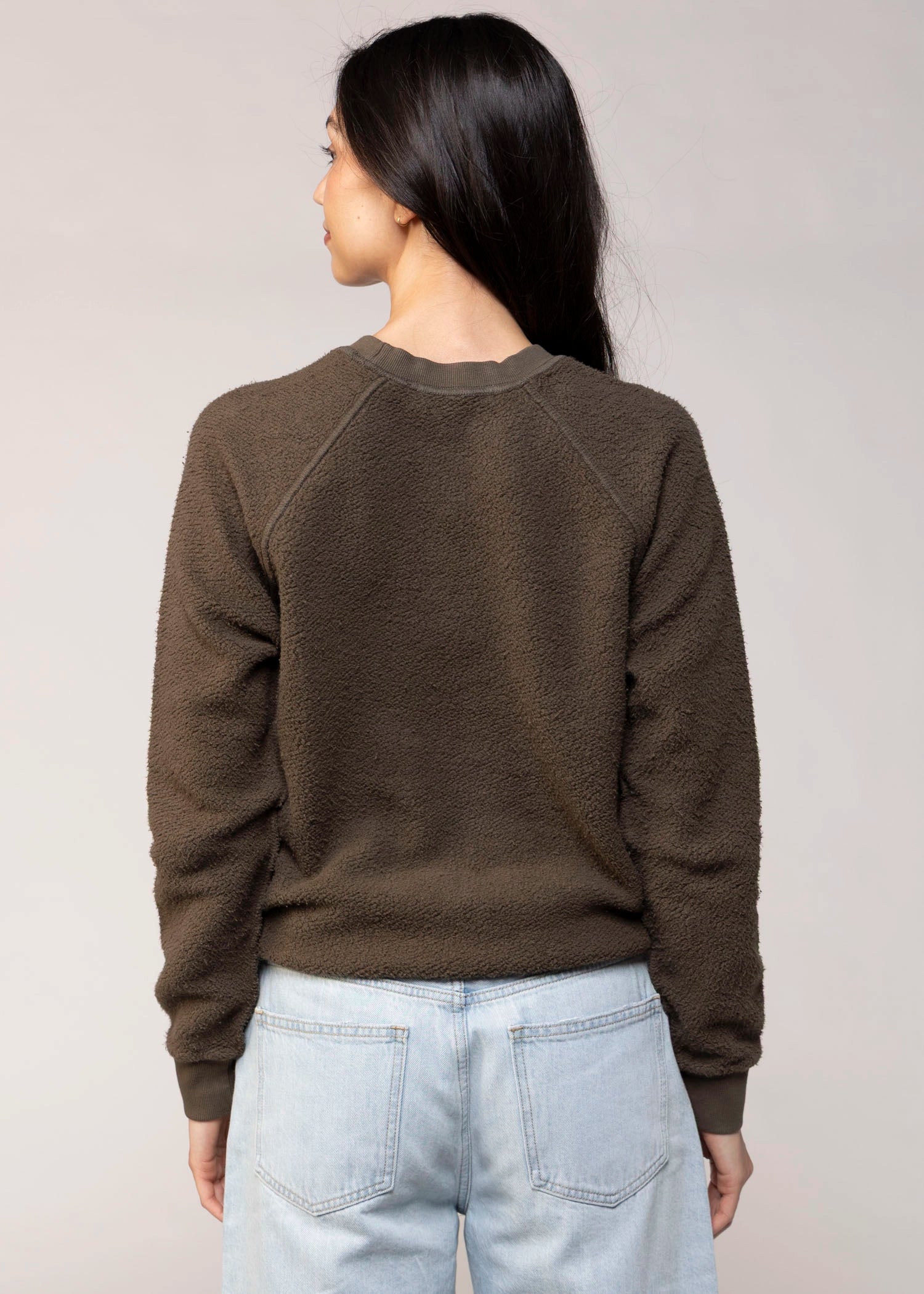 swatch_Dark Olive perfect white tee ziggy reverse fleece sweatshirt