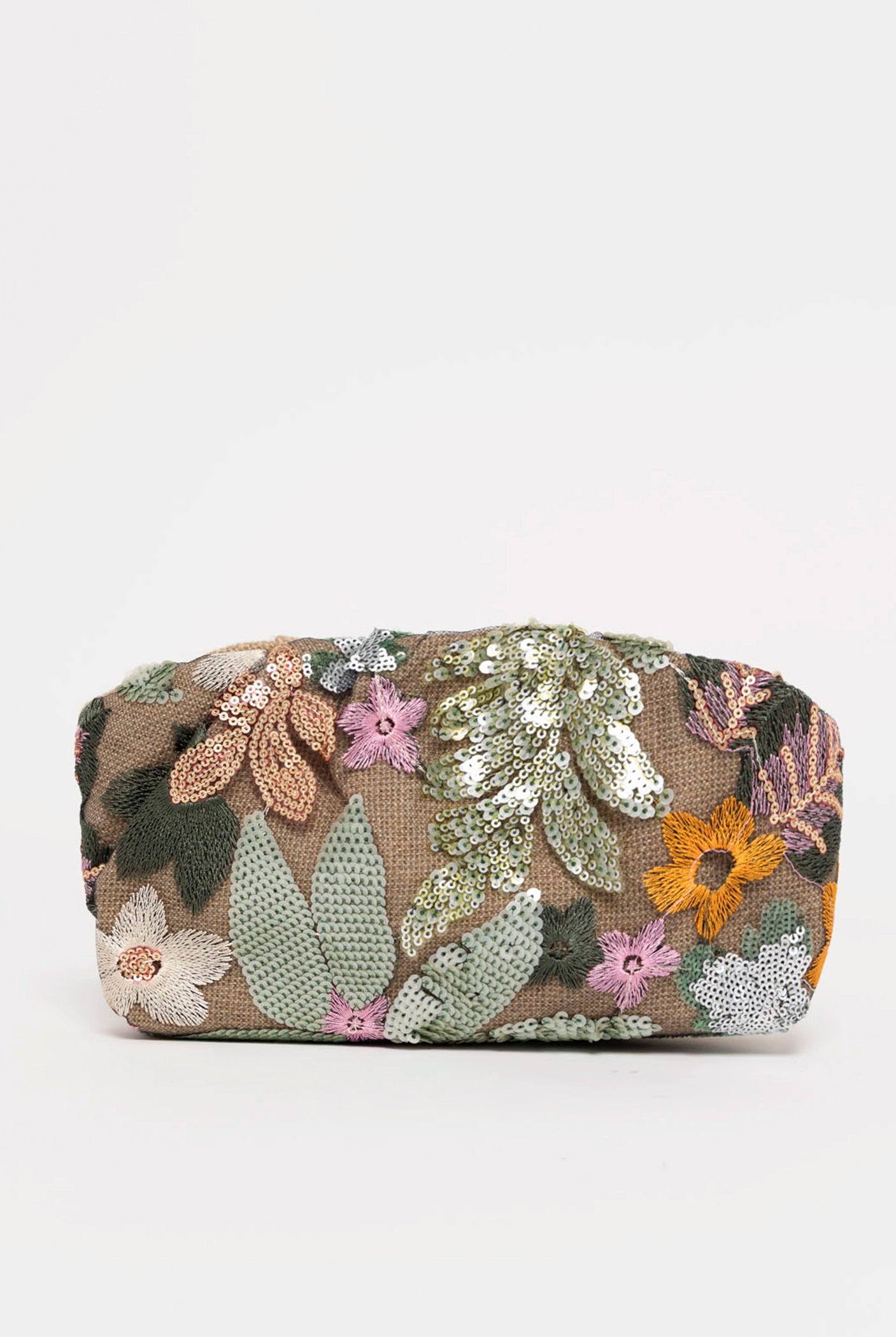swatch_Green cosai floral sequin evening clutch bag