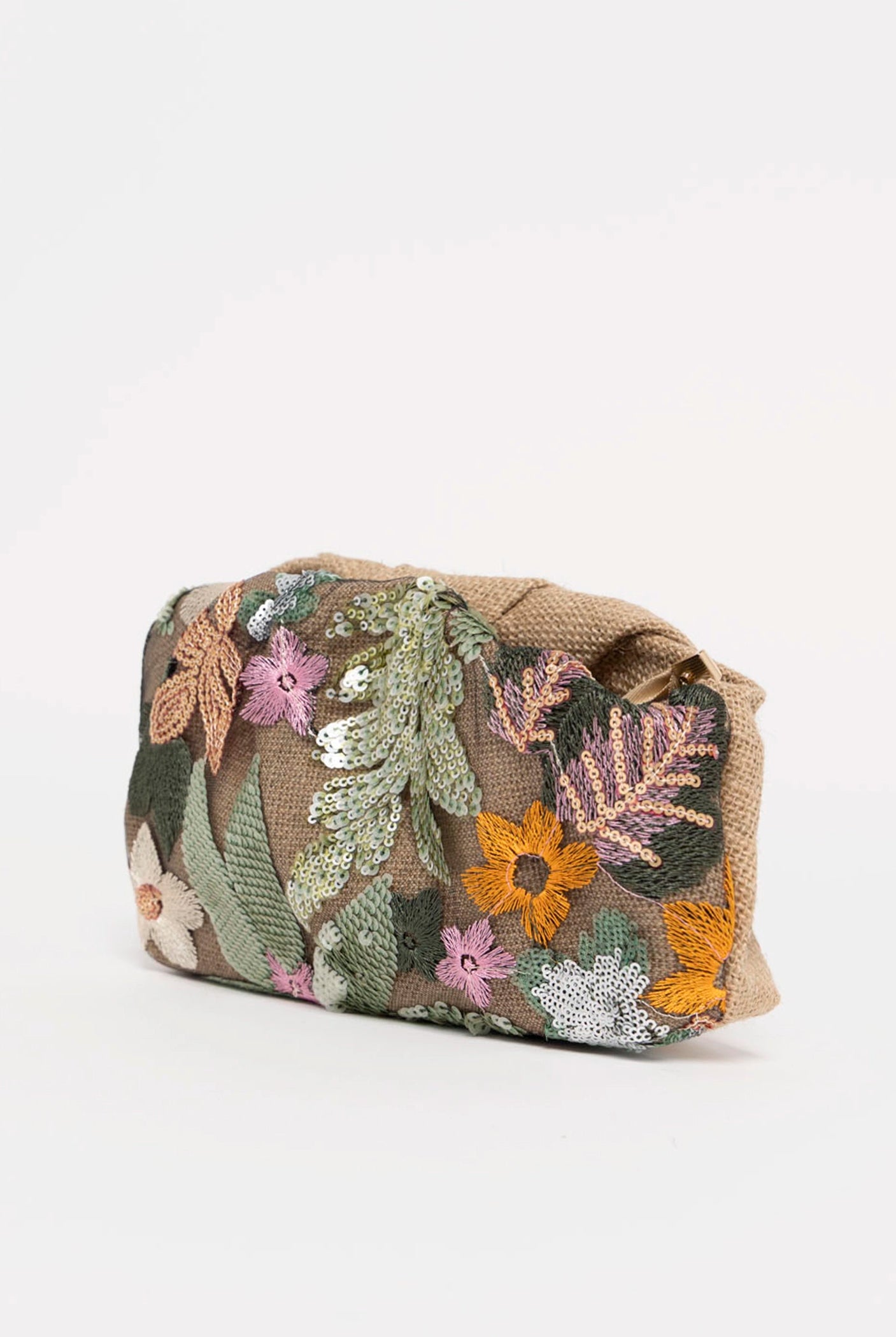 swatch_Green cosai floral sequin evening clutch bag