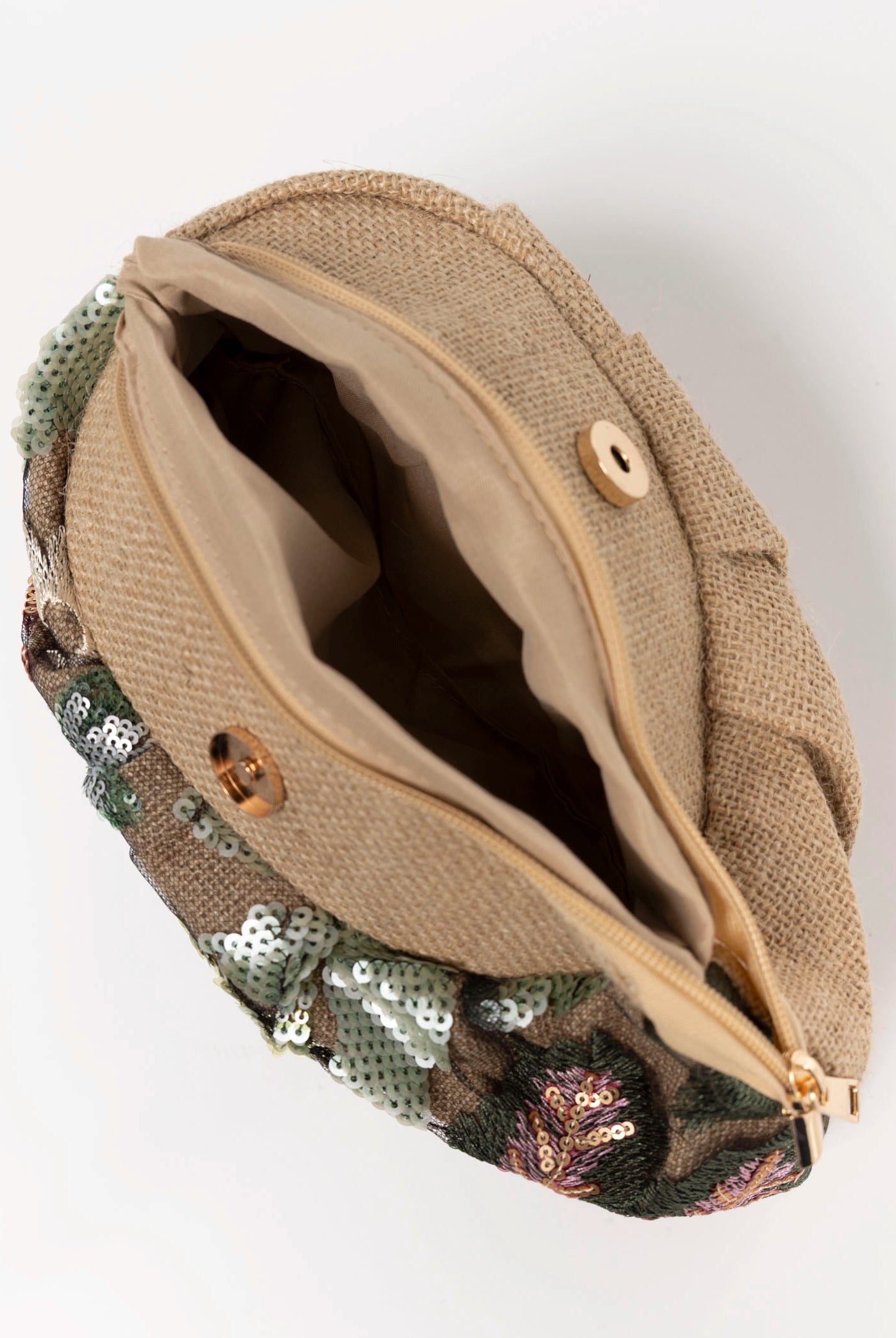 swatch_Green cosai floral sequin evening clutch bag