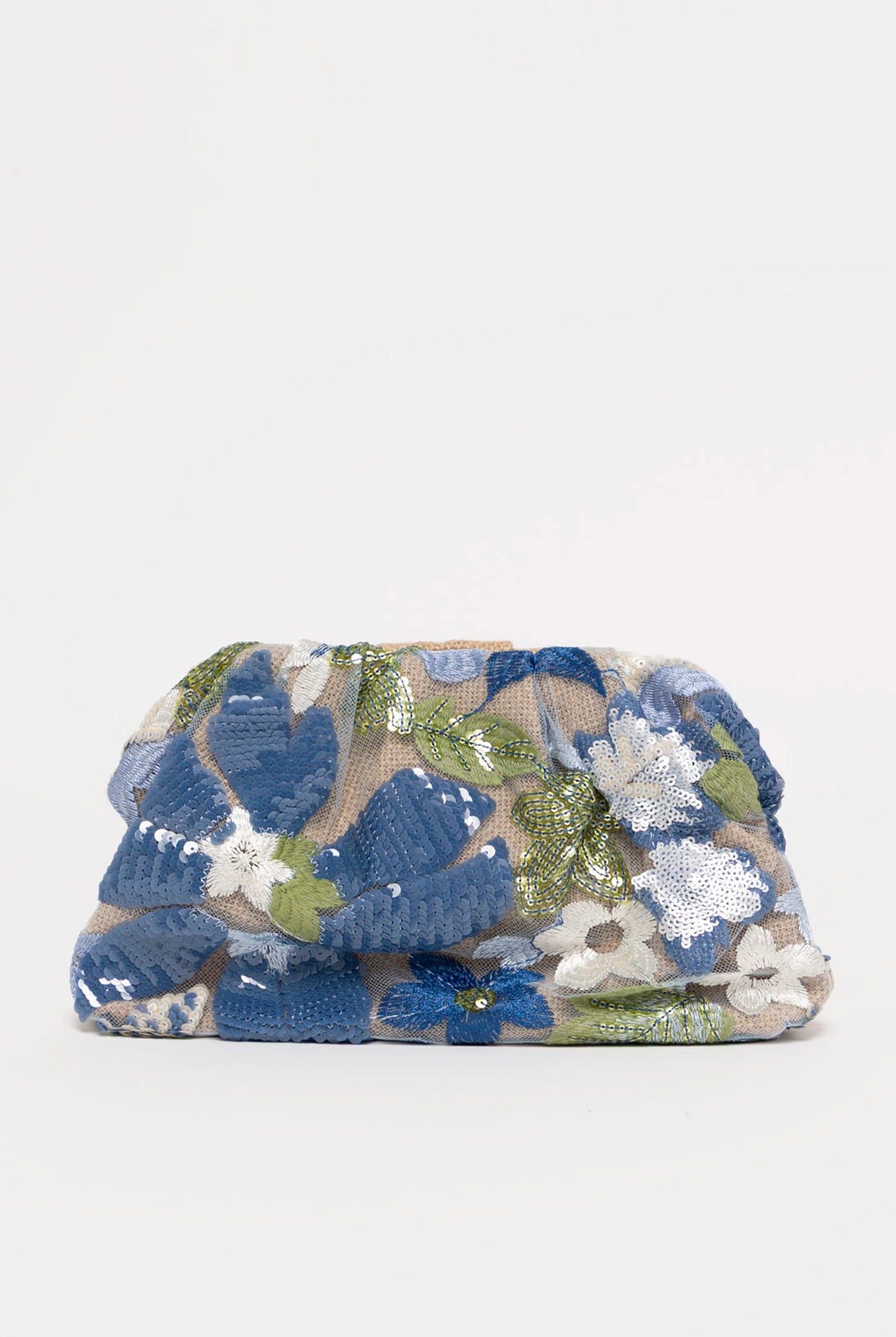 swatch_Blue cosai floral sequin evening clutch bag
