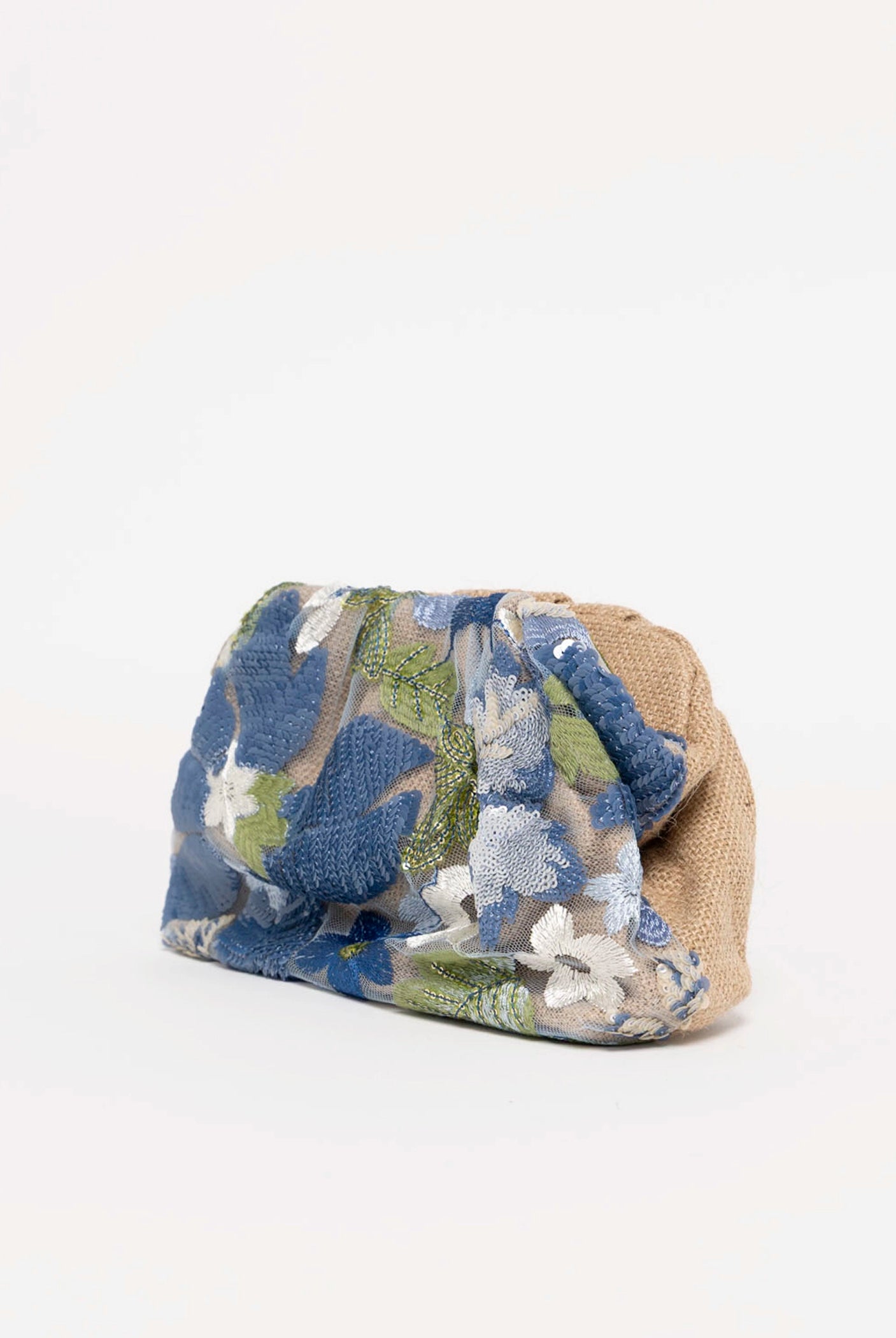 swatch_Blue cosai floral sequin evening clutch bag