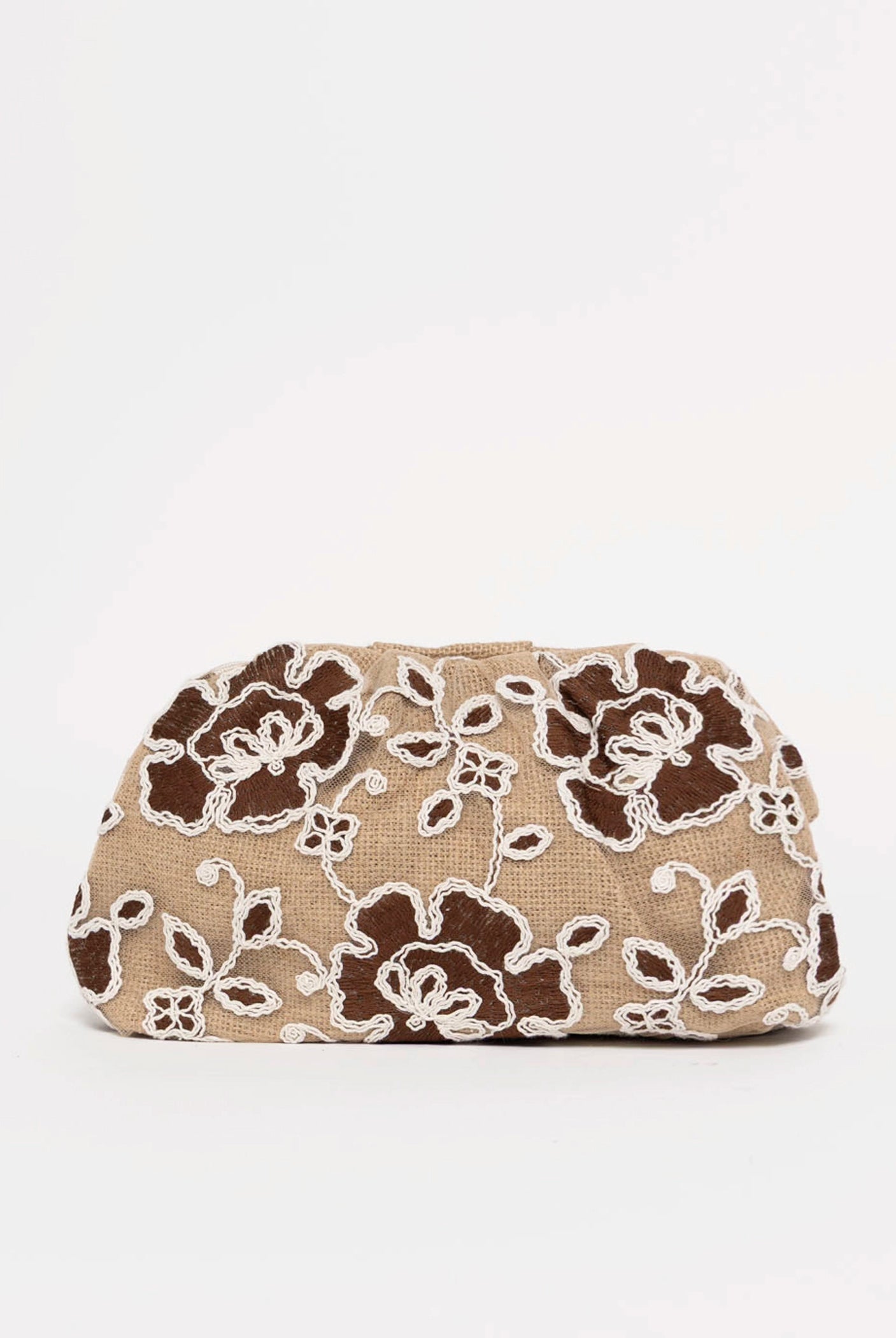 swatch_Coffee cosai floral sequin evening clutch bag