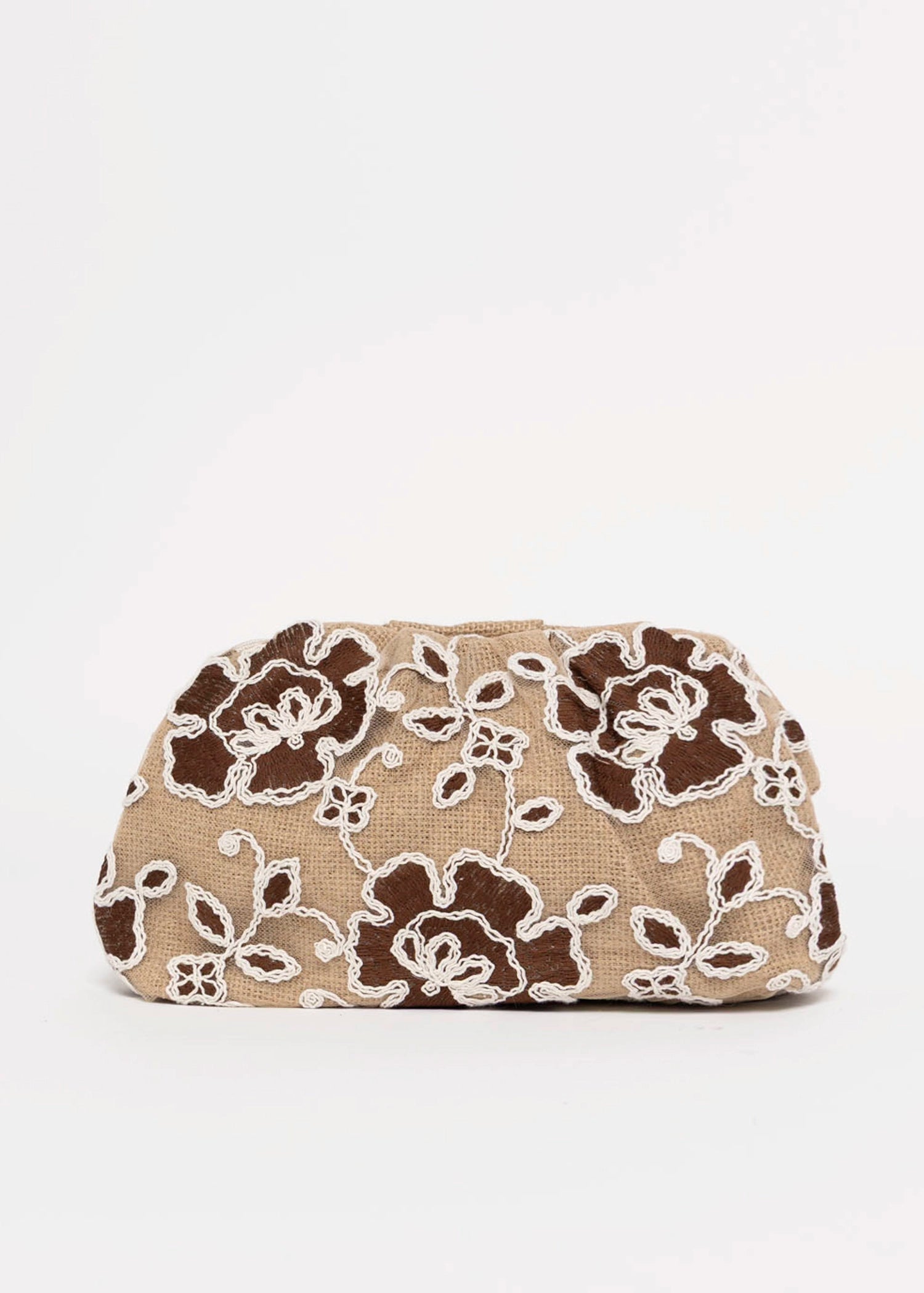 swatch_Coffee cosai floral sequin evening clutch bag