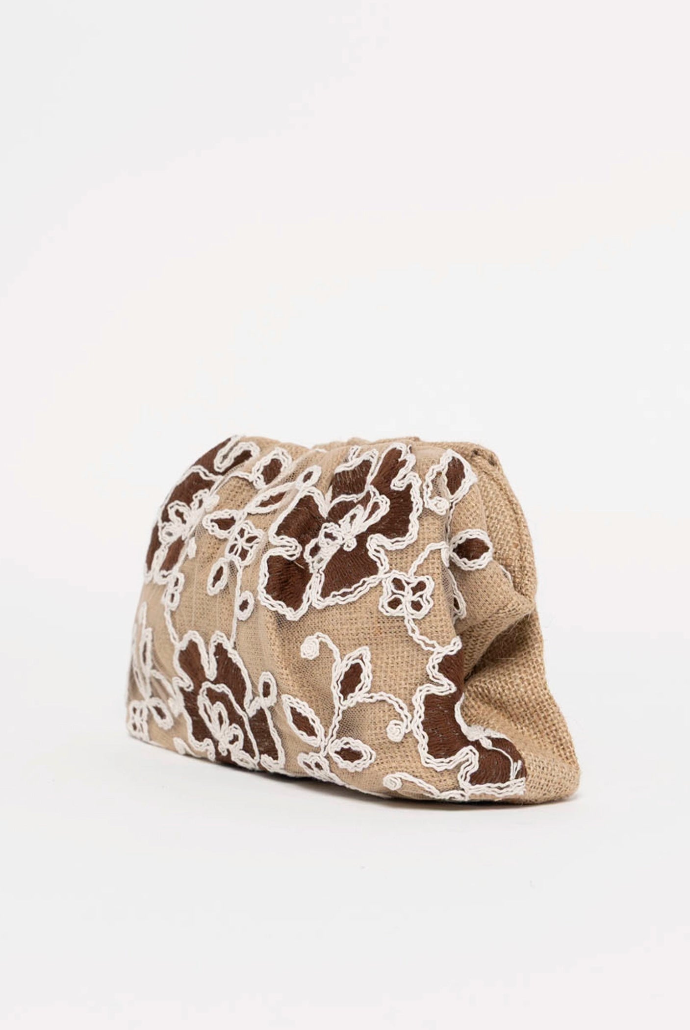 swatch_Coffee cosai floral sequin evening clutch bag