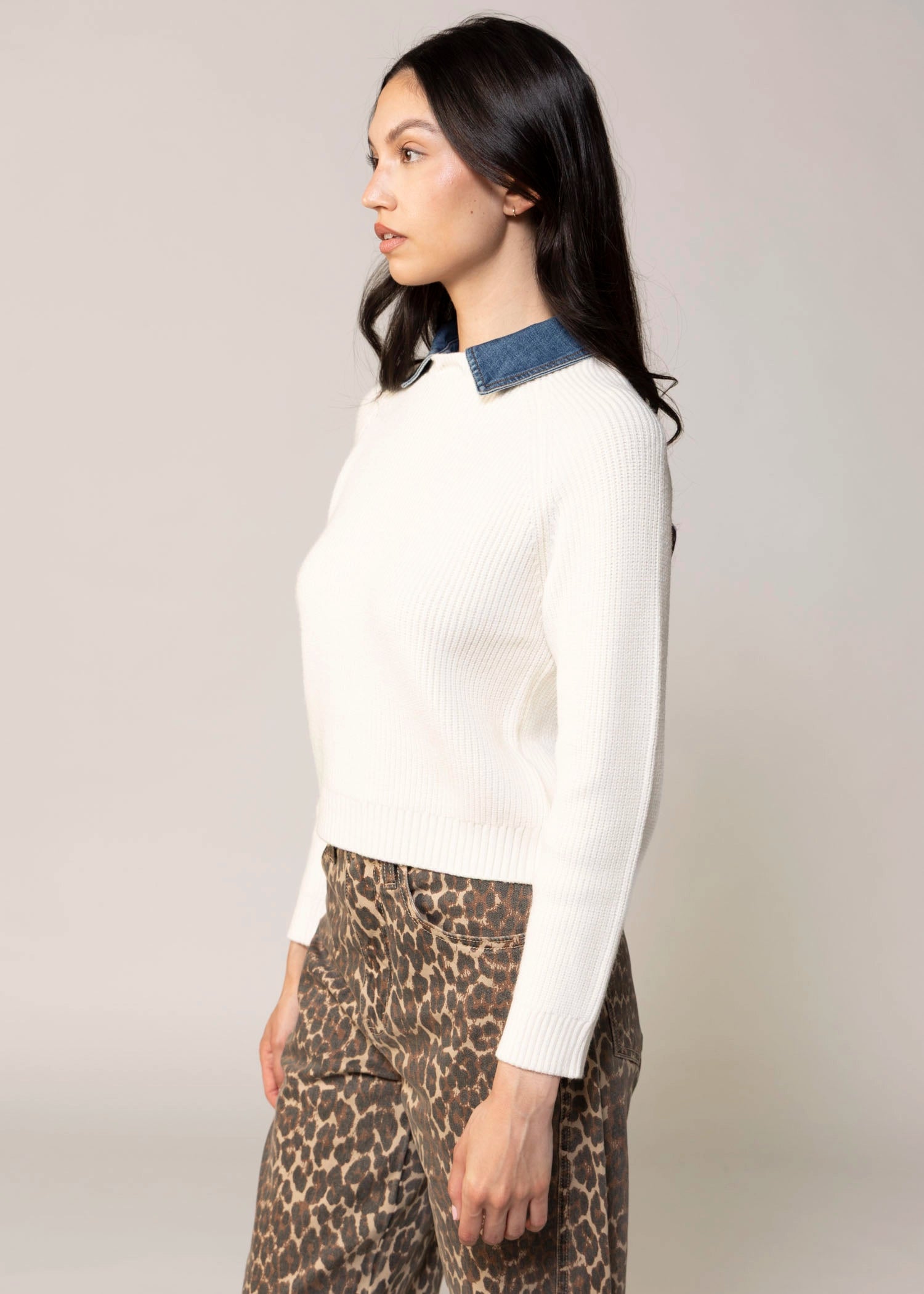 swatch_Ivory central park west nash denim collar sweater