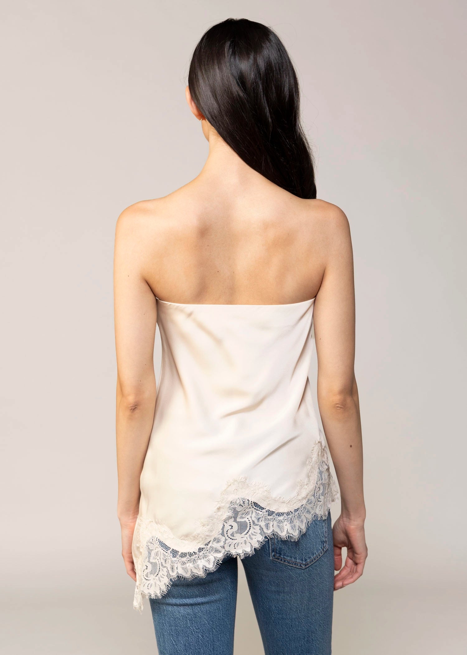 swatch_Ecru elodie the label lacey strapless top