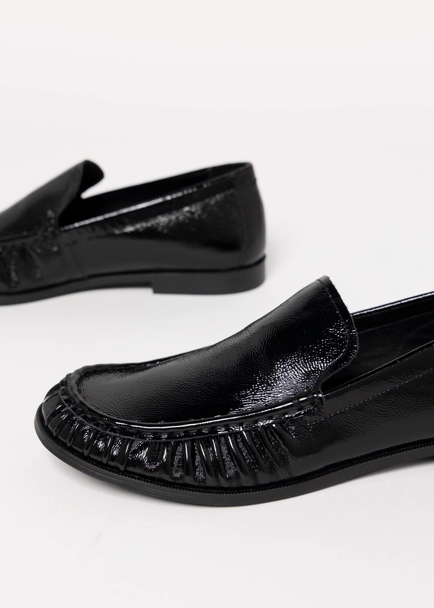 swatch_Black Patent vagabond brandi rushed loafer