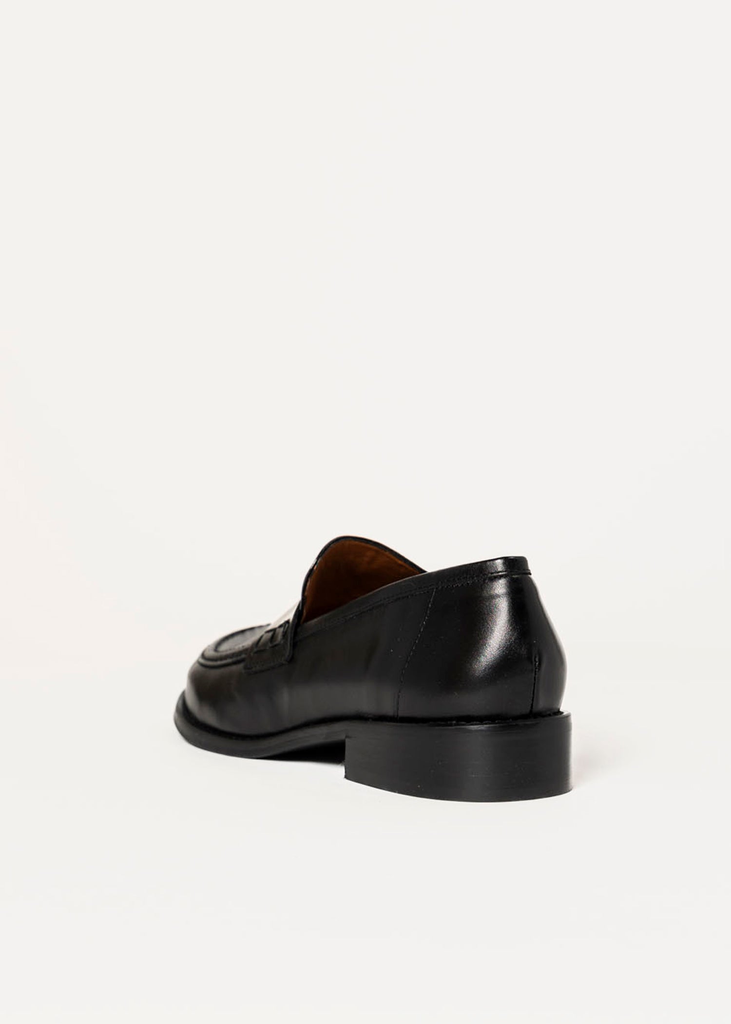 swatch_Black Leather louisa penny loafer flat shoes