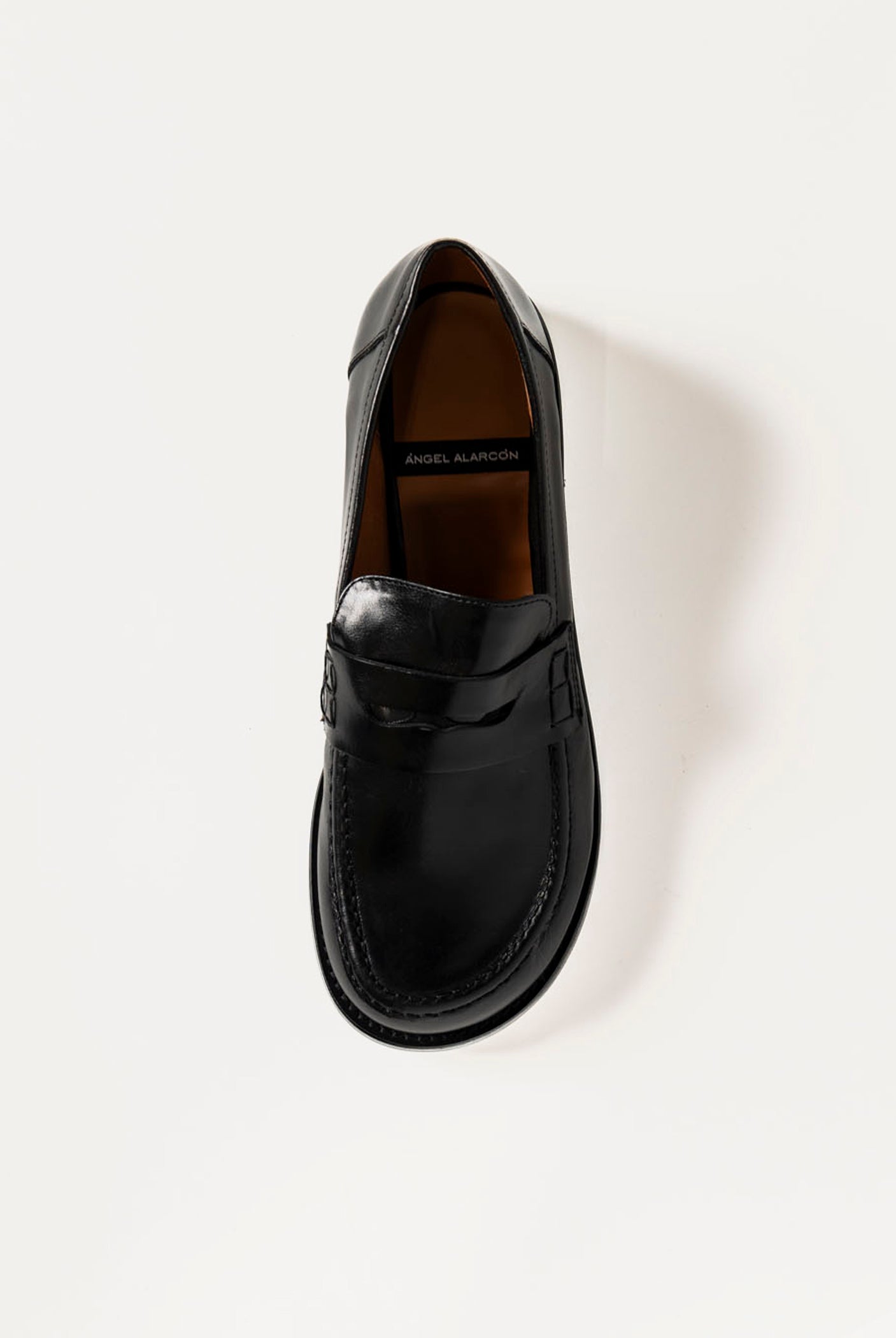 swatch_Black Leather louisa penny loafer flat shoes