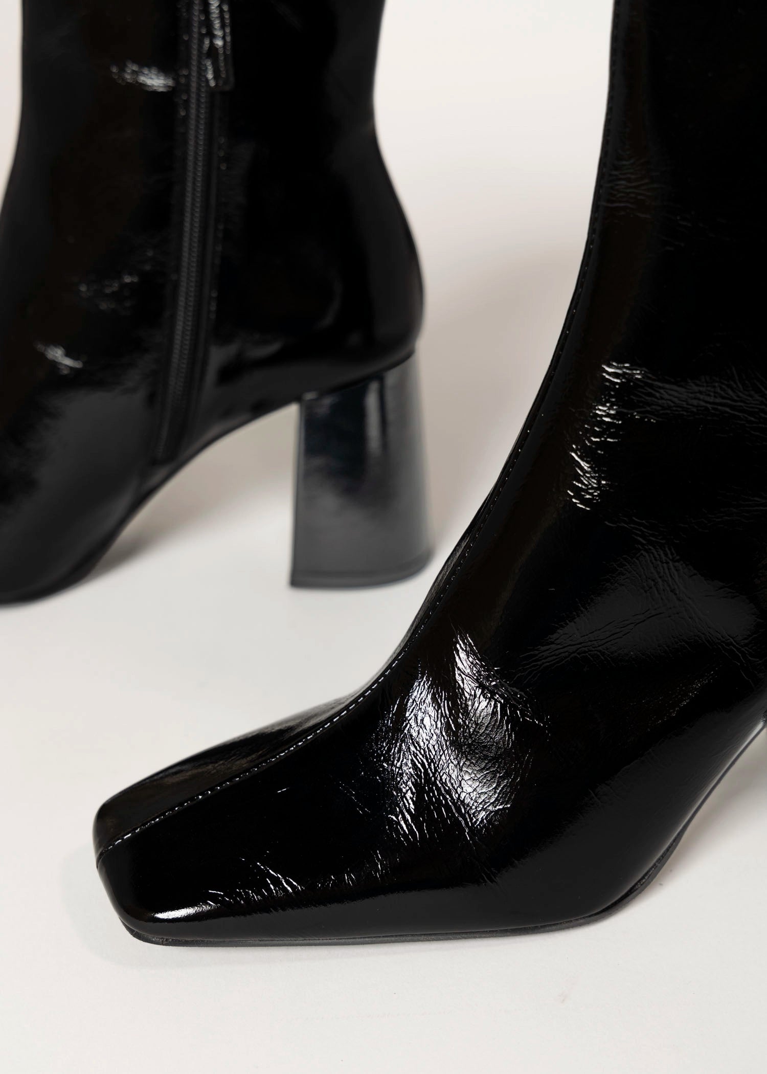 swatch_black patent drimia heeled boot ankle boots