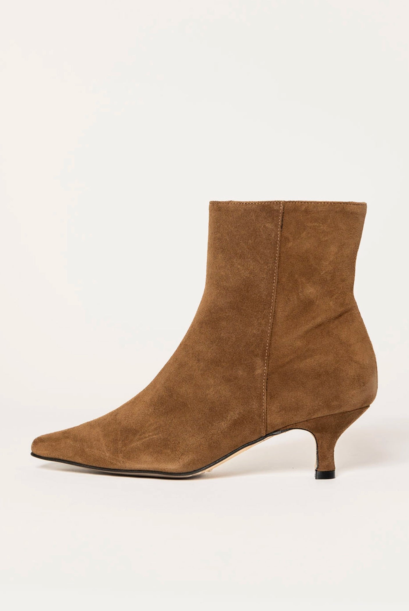 swatch_camel suede cleo kitten heel bootie ankle boots