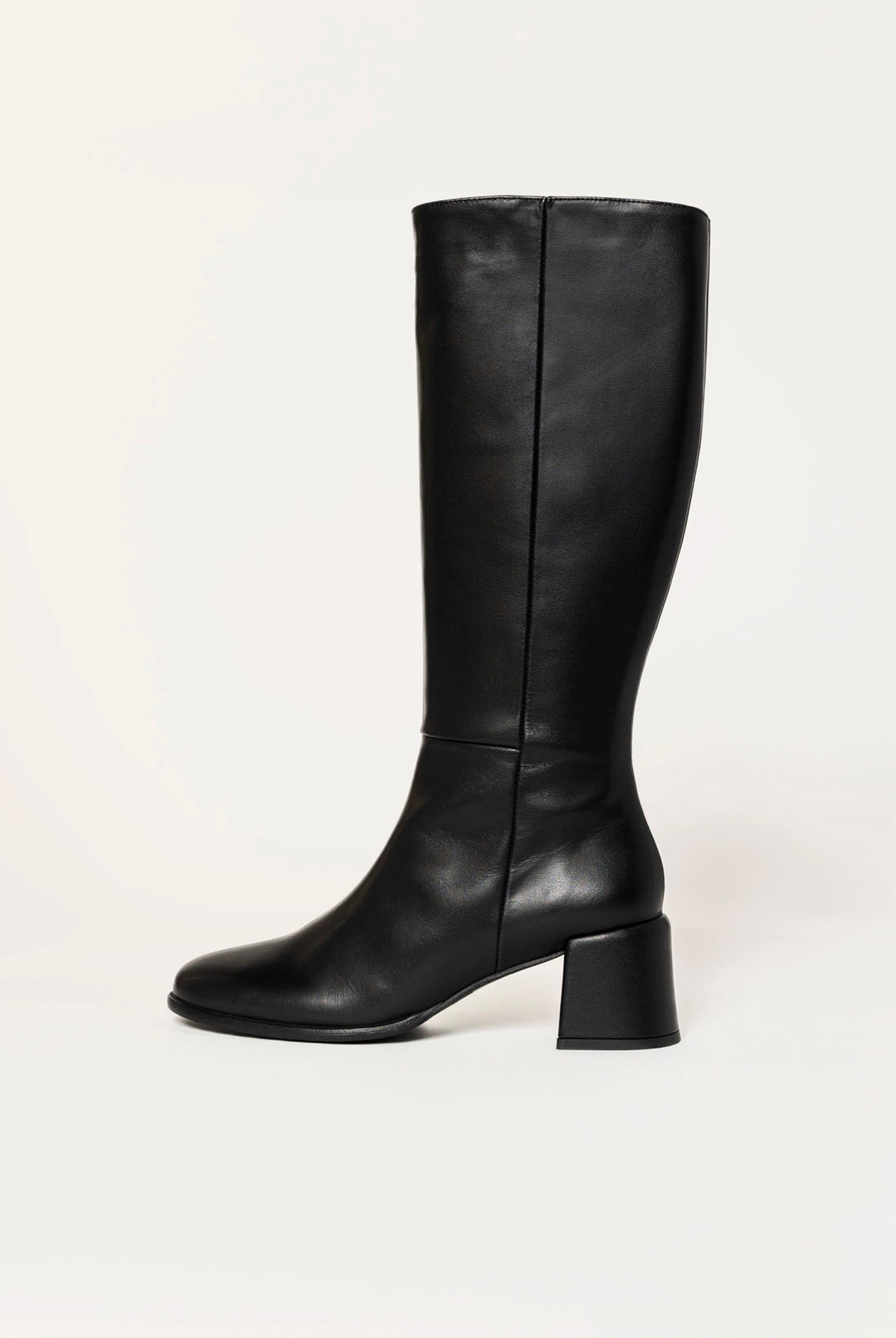 swatch_black leather ytita knee-high boot boots