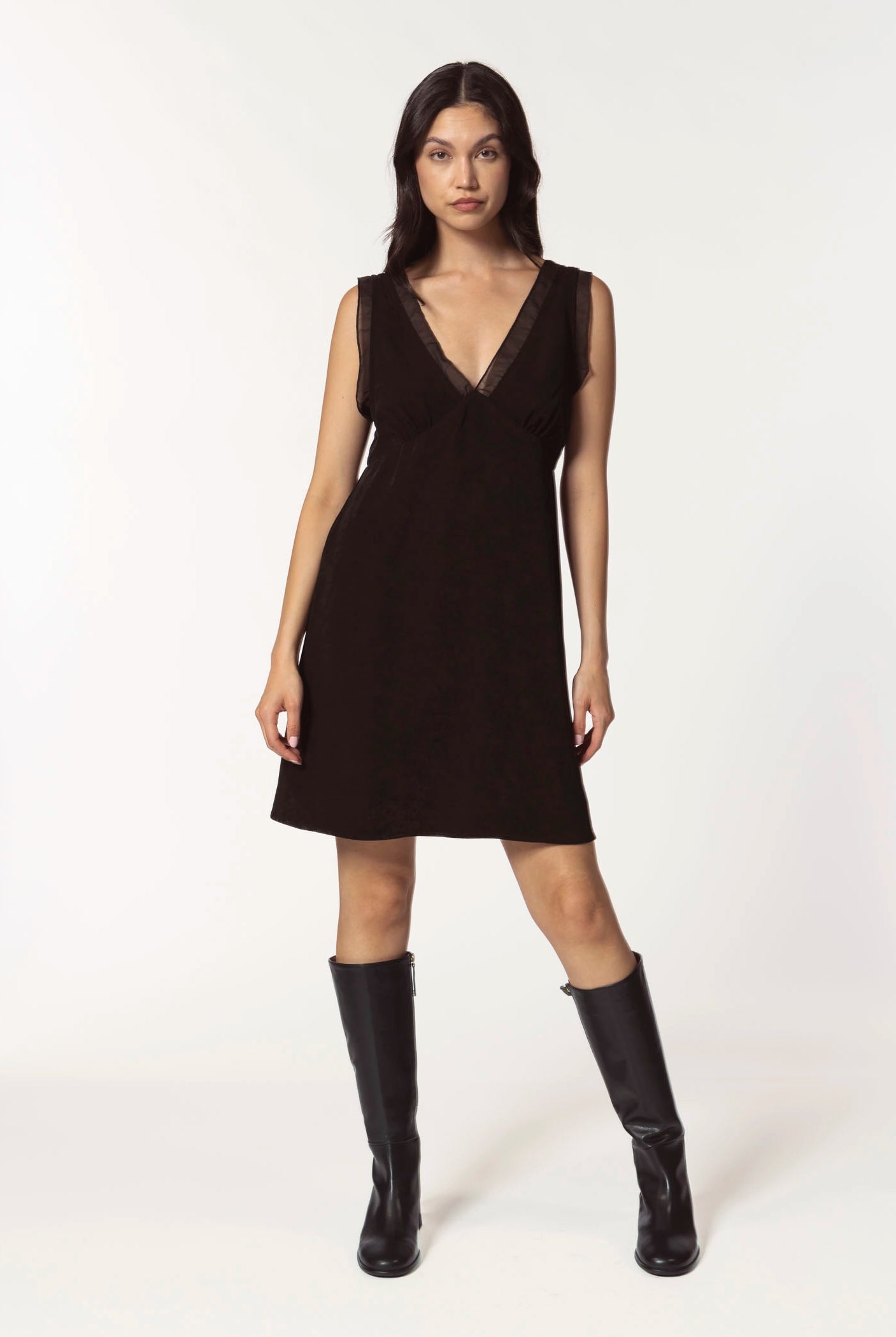 swatch_black leather ytita knee-high boot boots