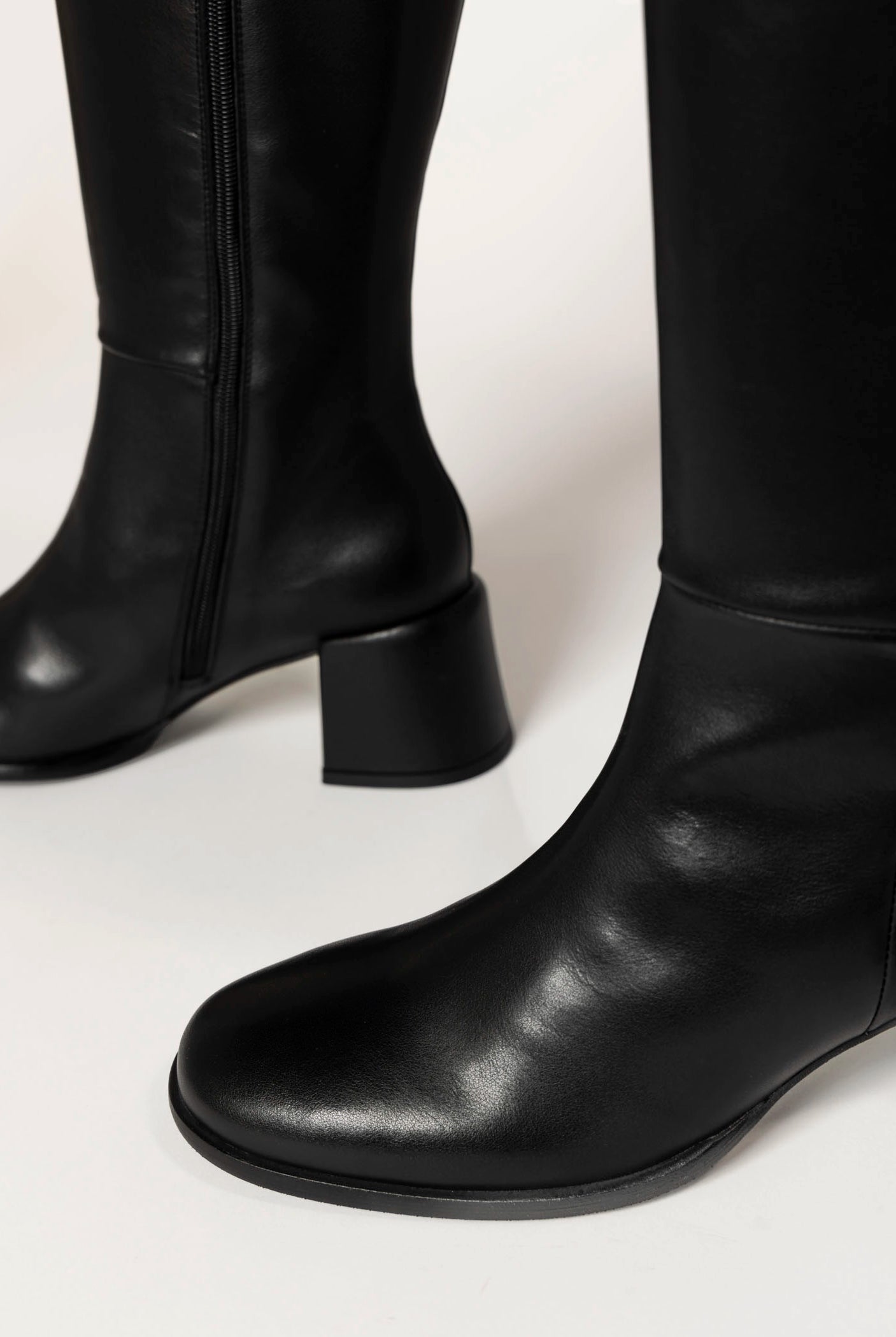 swatch_black leather ytita knee-high boot boots