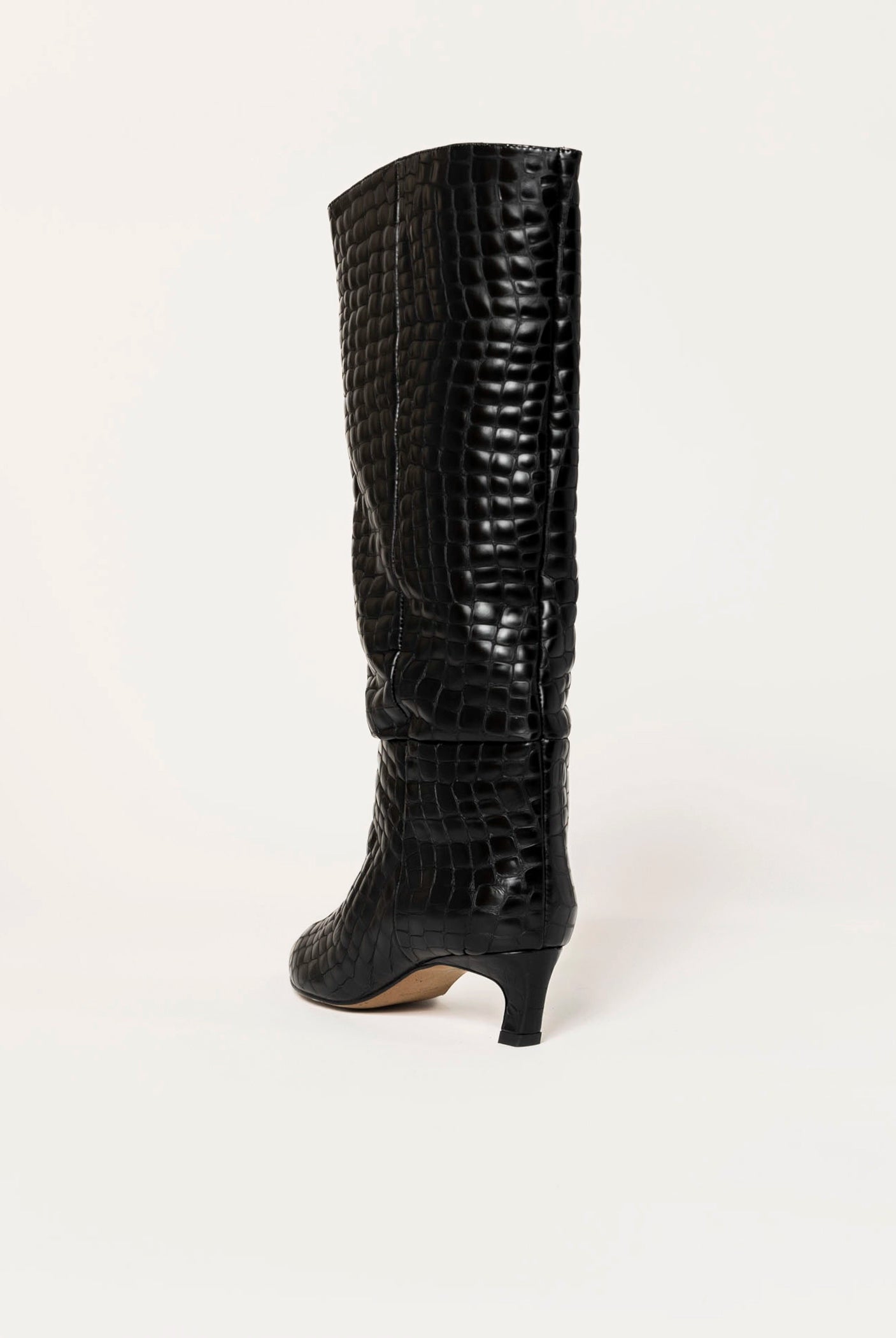 swatch_black gaelle tall croco boot boots