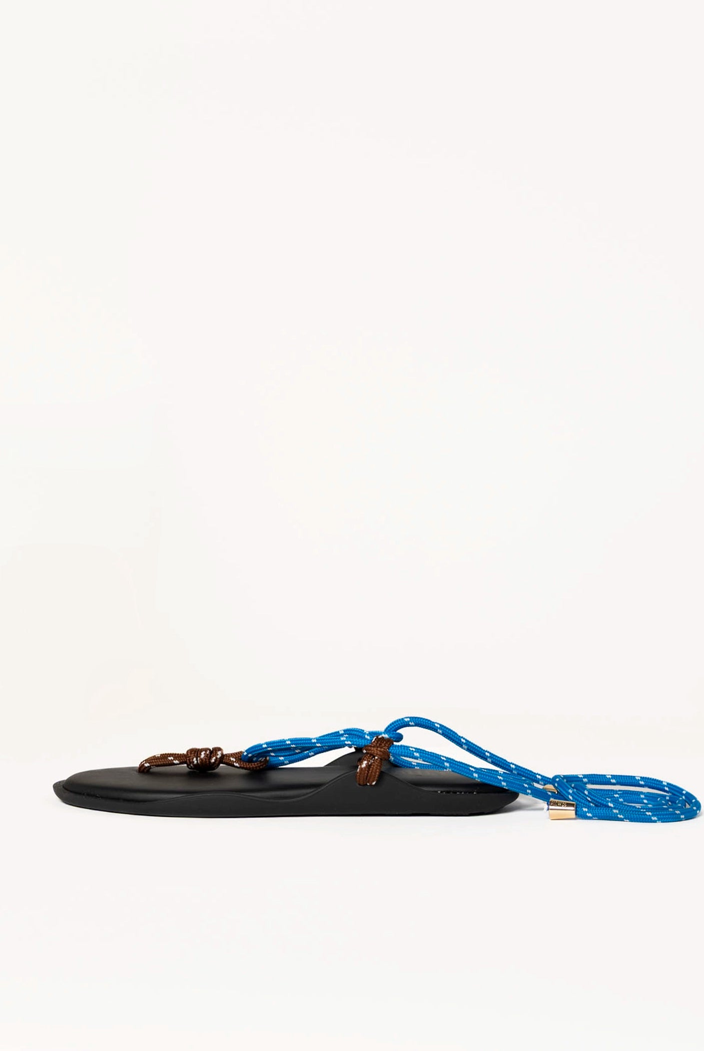 swatch_brown/blue flo twin tie up sandal flat sandals