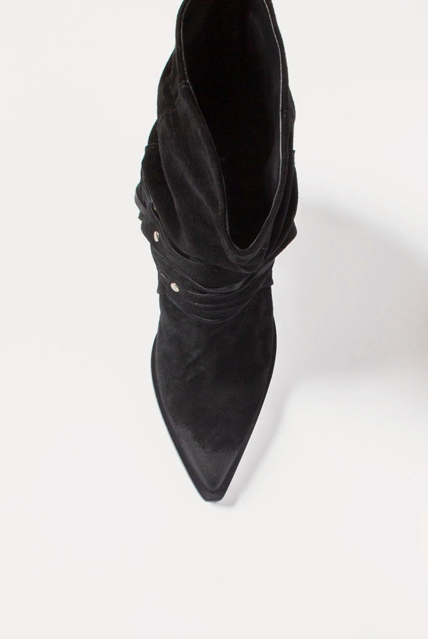 swatch_black suede moto boot