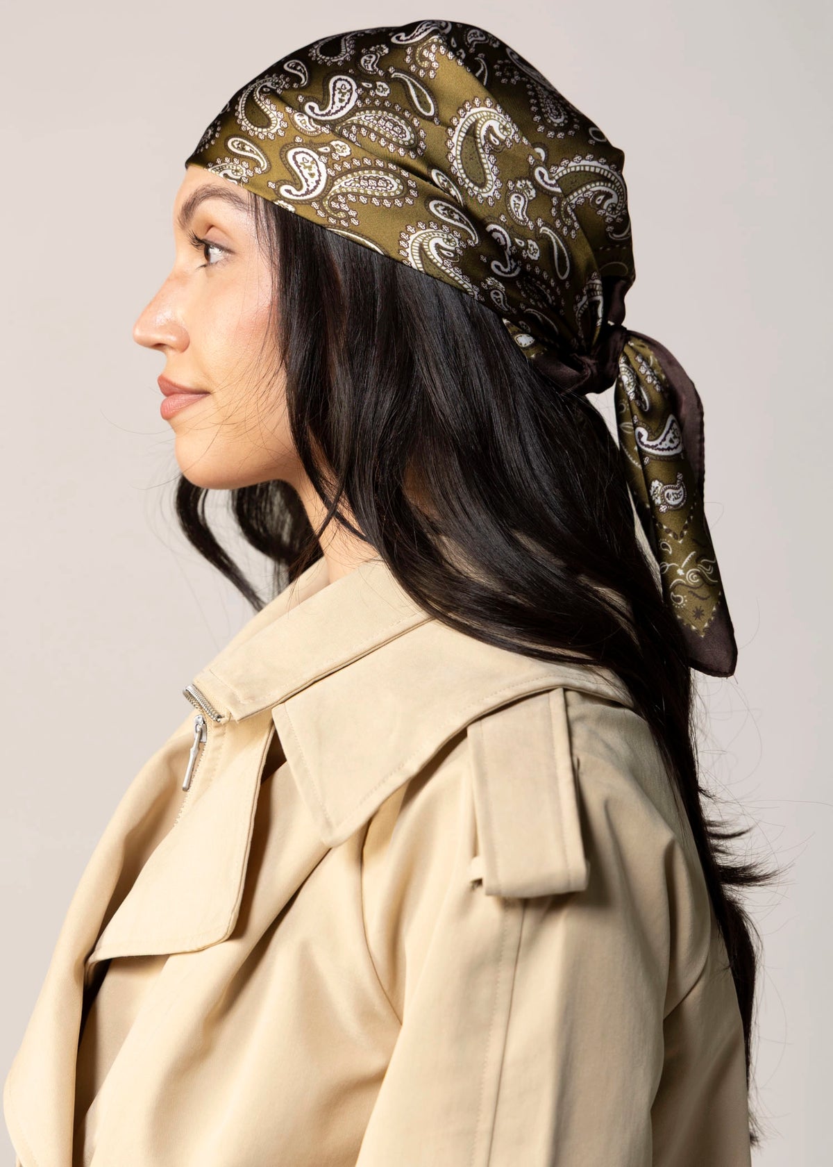 swatch_Olive bandana head scarf