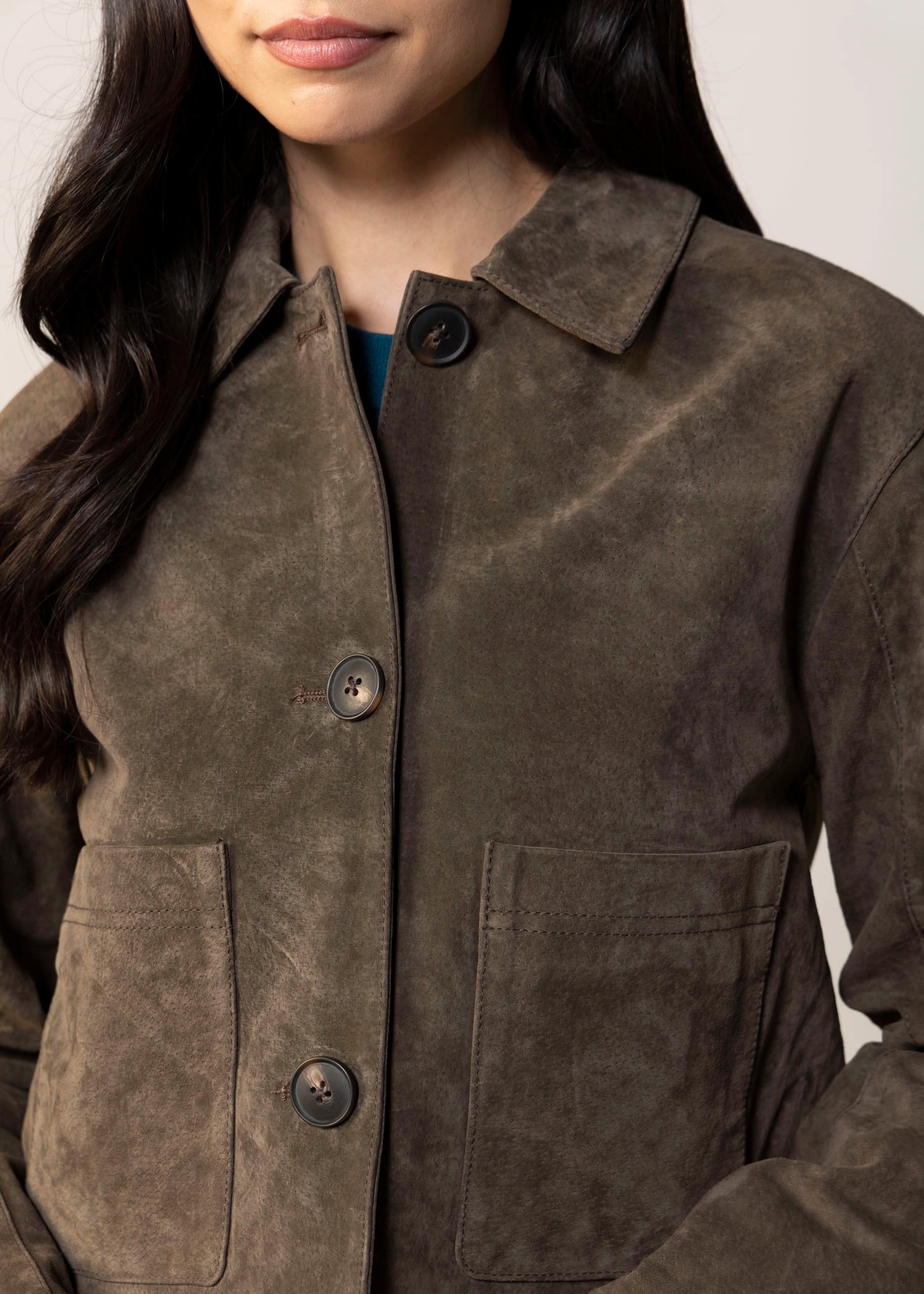 swatch_Brown blank nyc black coffee cropped suede jacket