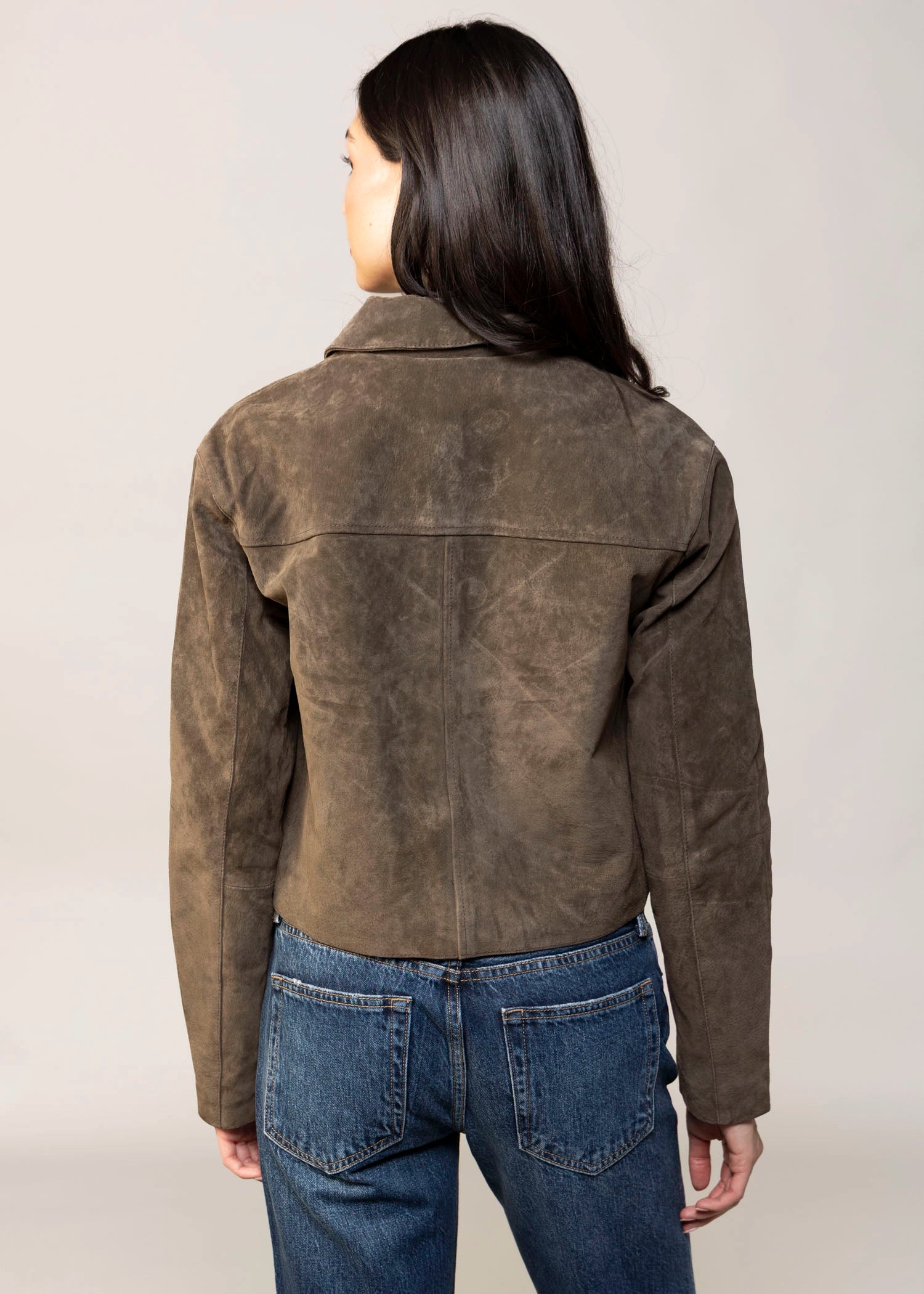 swatch_Brown blank nyc black coffee cropped suede jacket