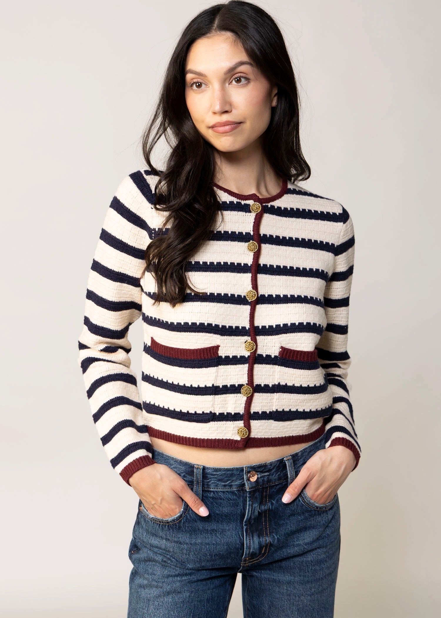 swatch_Ivory heartloom palermo striped cardigan