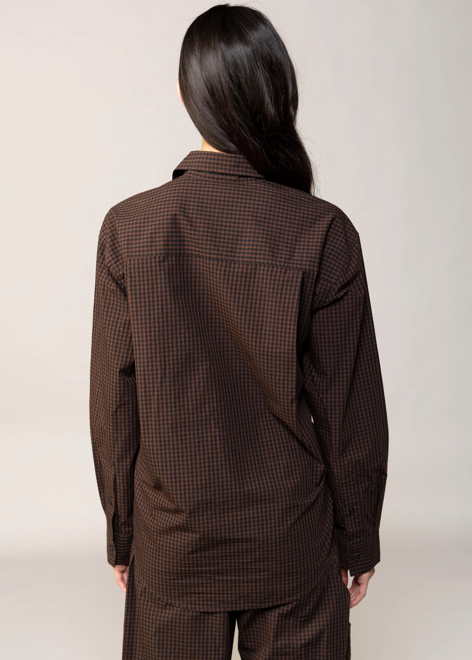 swatch_Brown/Black pistola mila button down shirt