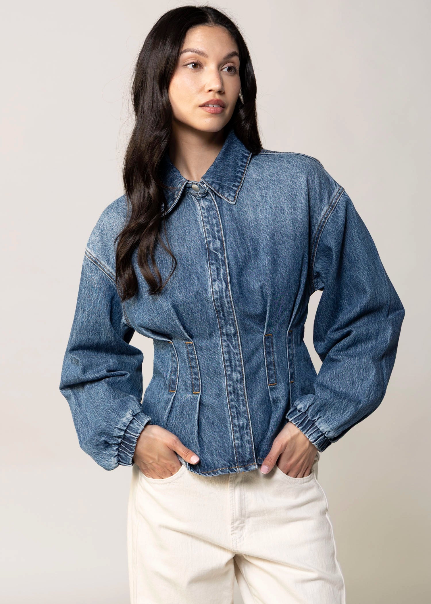 swatch_Denim blank nyc off the hook cinched waist denim jacket