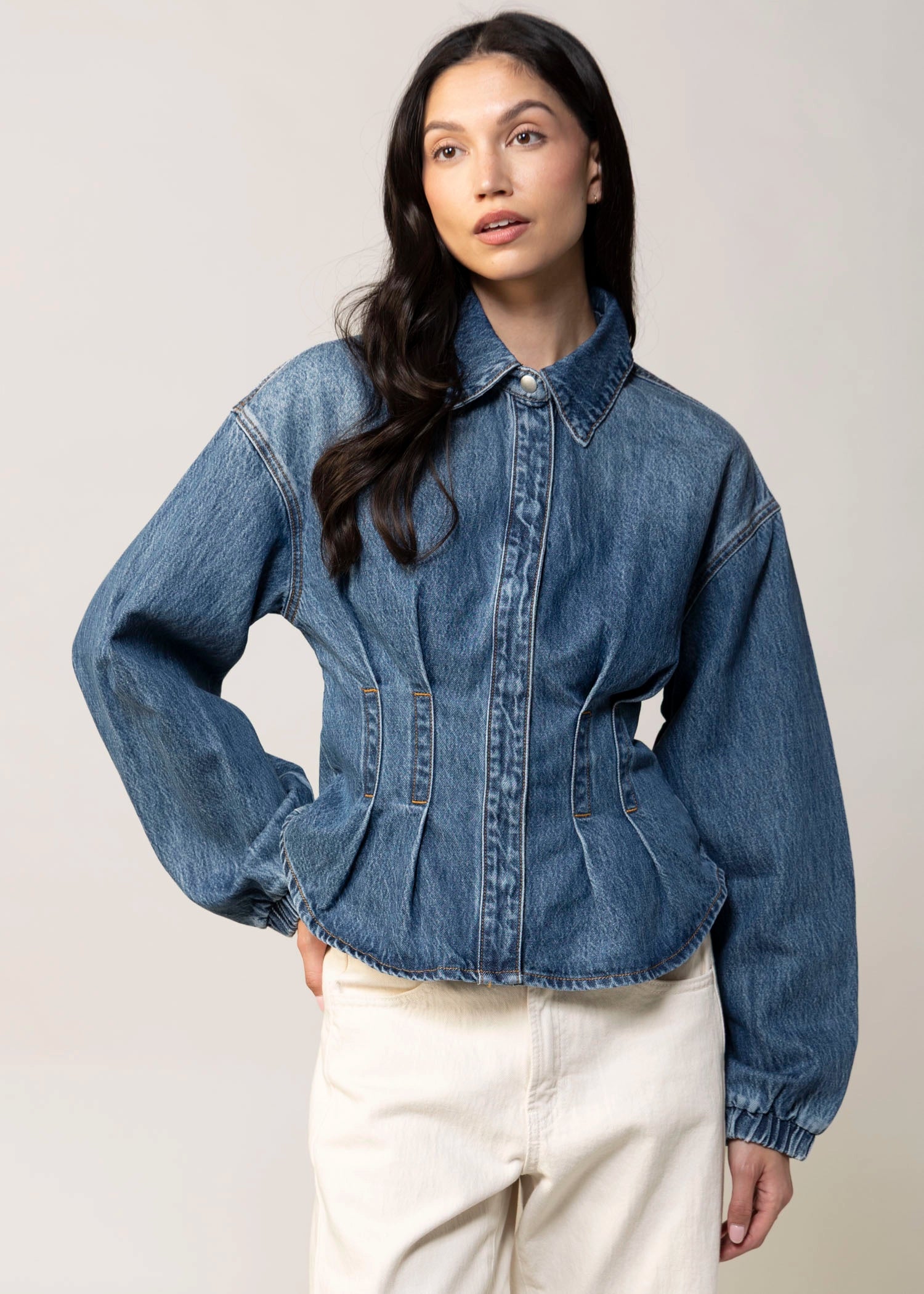 swatch_Denim blank nyc off the hook cinched waist denim jacket