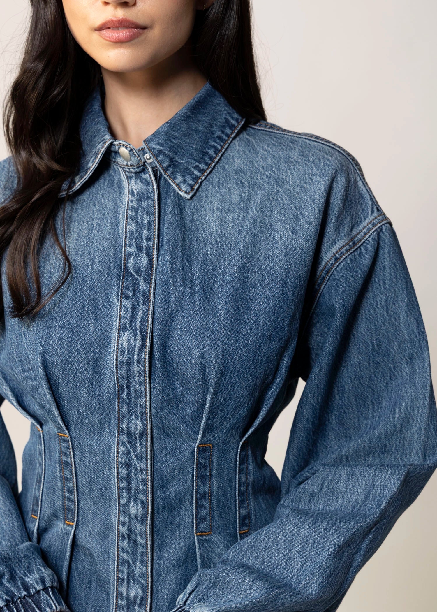 swatch_Denim blank nyc off the hook cinched waist denim jacket