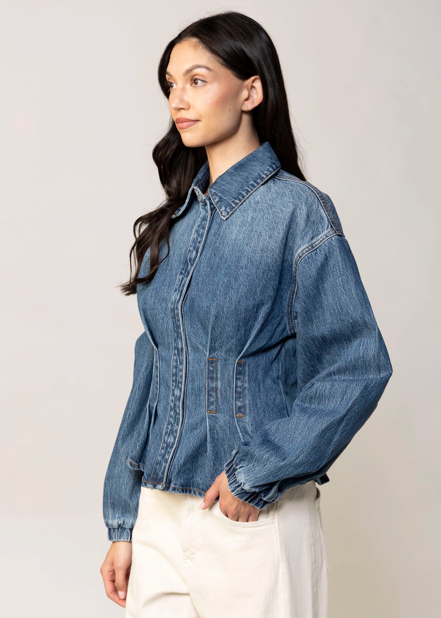 swatch_Denim blank nyc off the hook cinched waist denim jacket