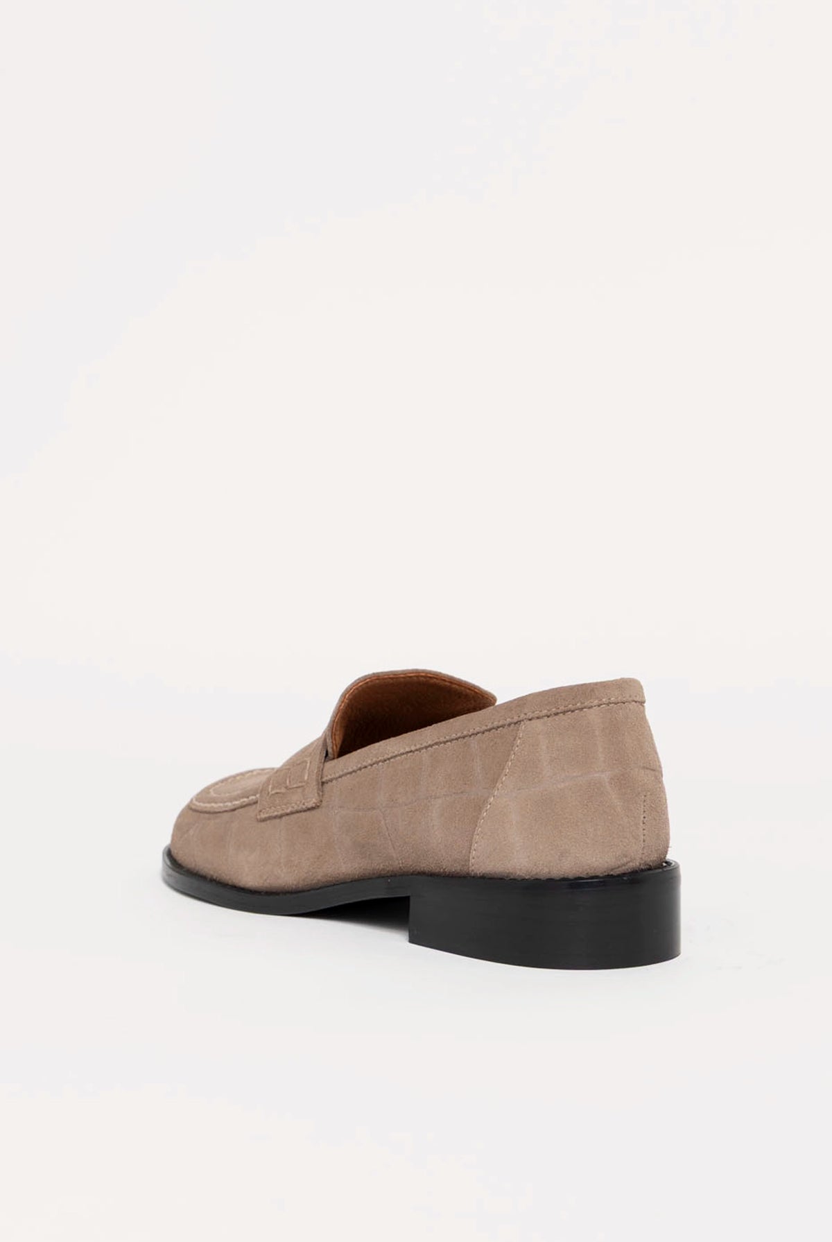 swatch_Taupe Suede louisa penny loafer flat shoes