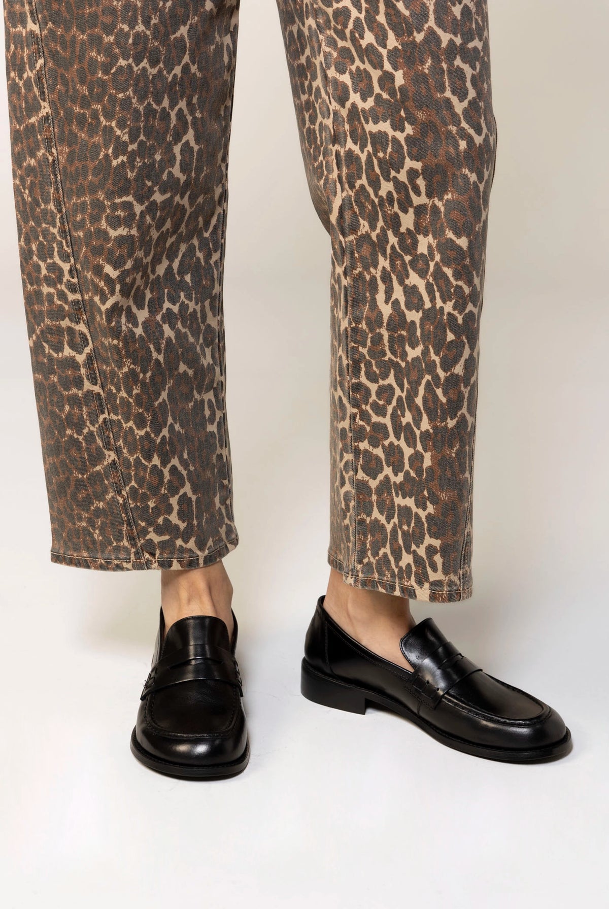 swatch_Black Leather louisa penny loafer flat shoes