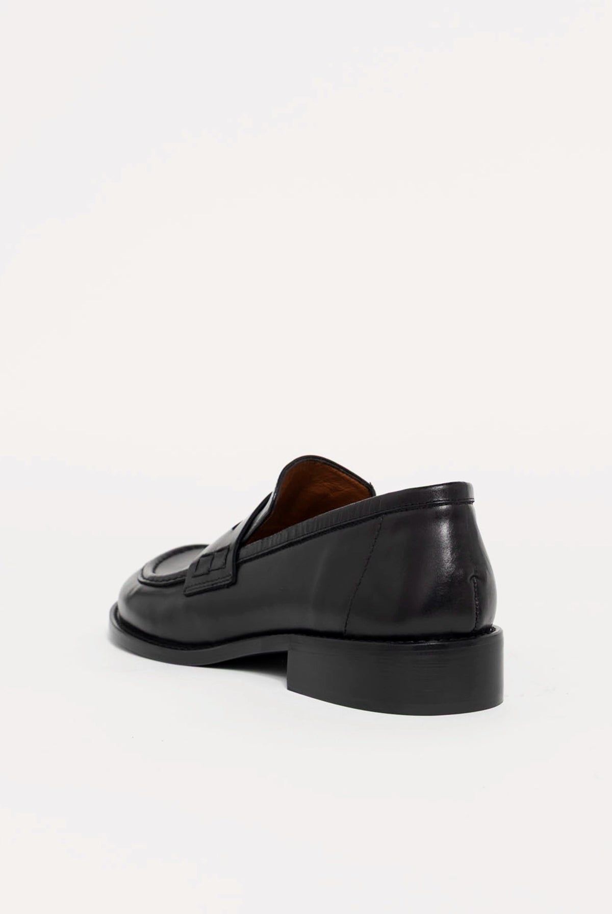 swatch_Black Leather louisa penny loafer flat shoes