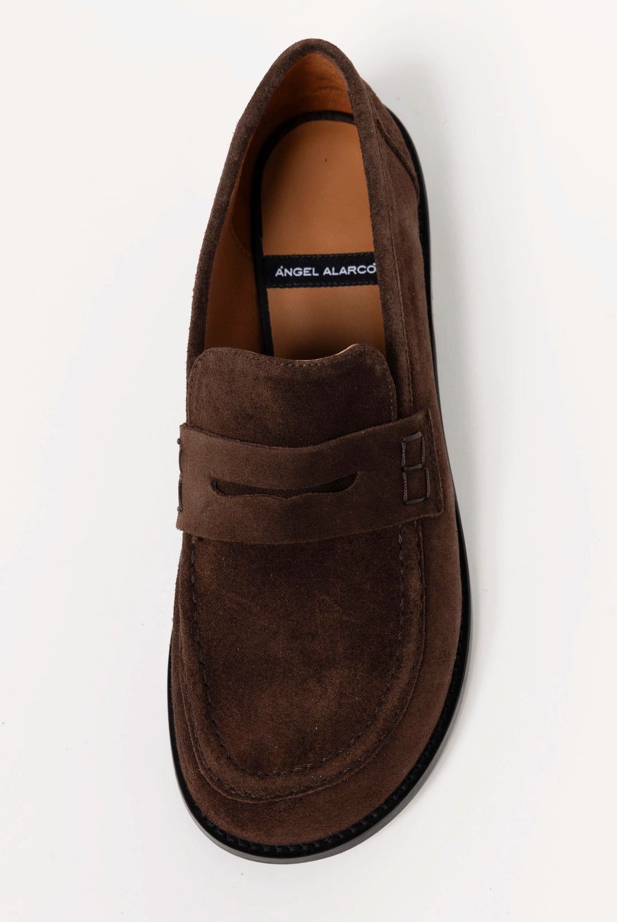swatch_Chocolate Suede louisa penny loafer flat shoes
