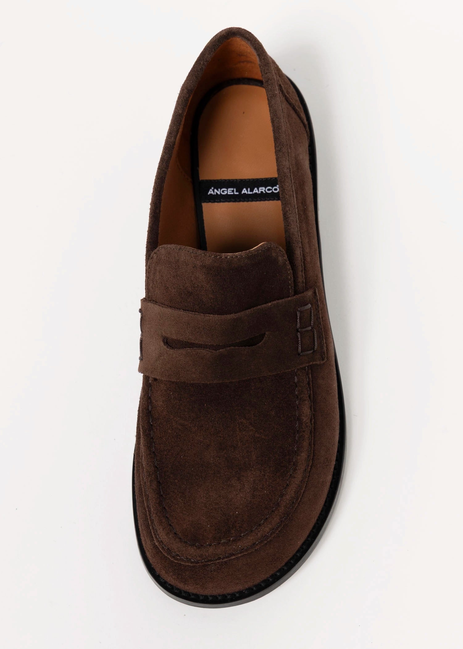 swatch_Chocolate Suede louisa penny loafer flat shoes