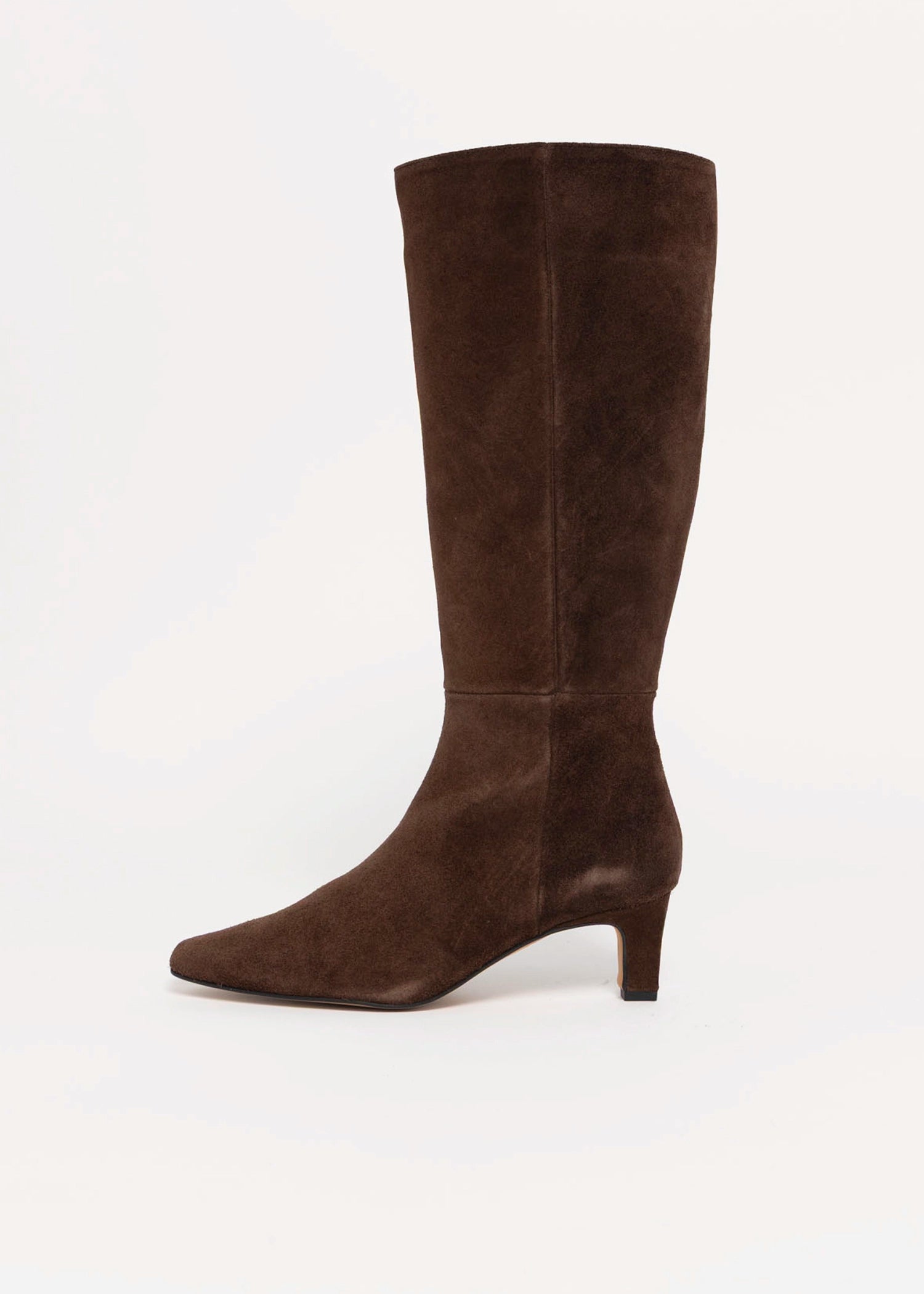 swatch_Chocolate Suede angel alarcon tall heeled suede knee high boot